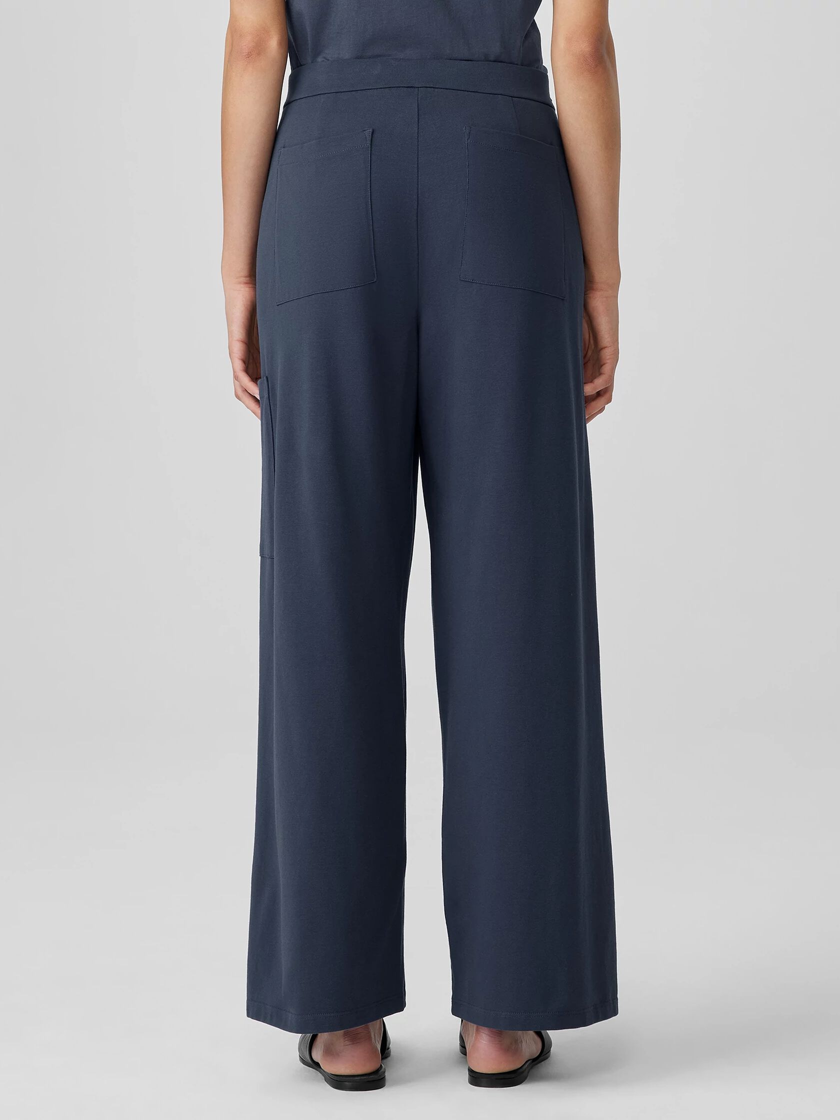 Pima Cotton Stretch Jersey Wide-Leg Pant With Pockets