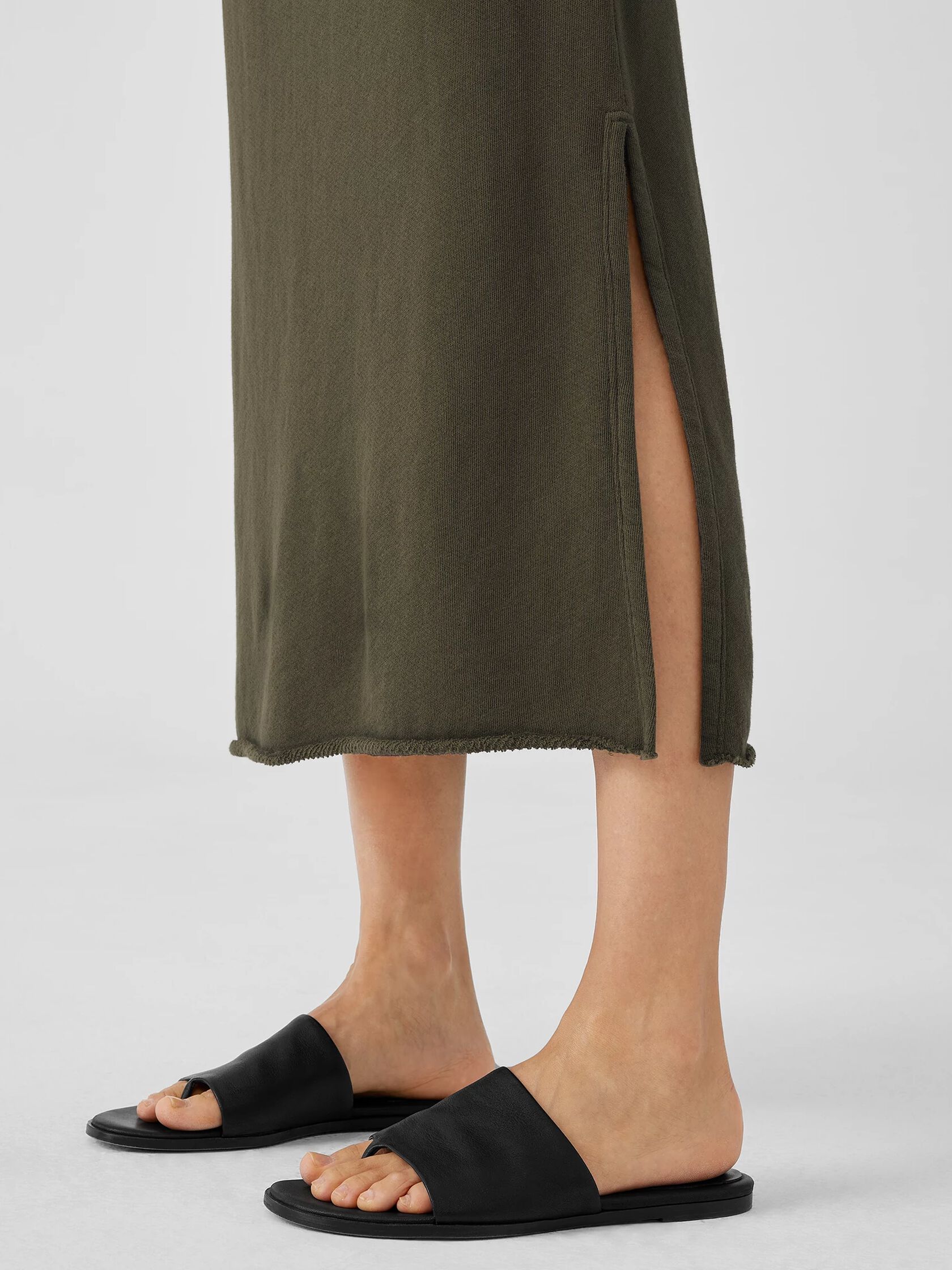 Lightweight Organic Cotton Terry A-Line Skirt