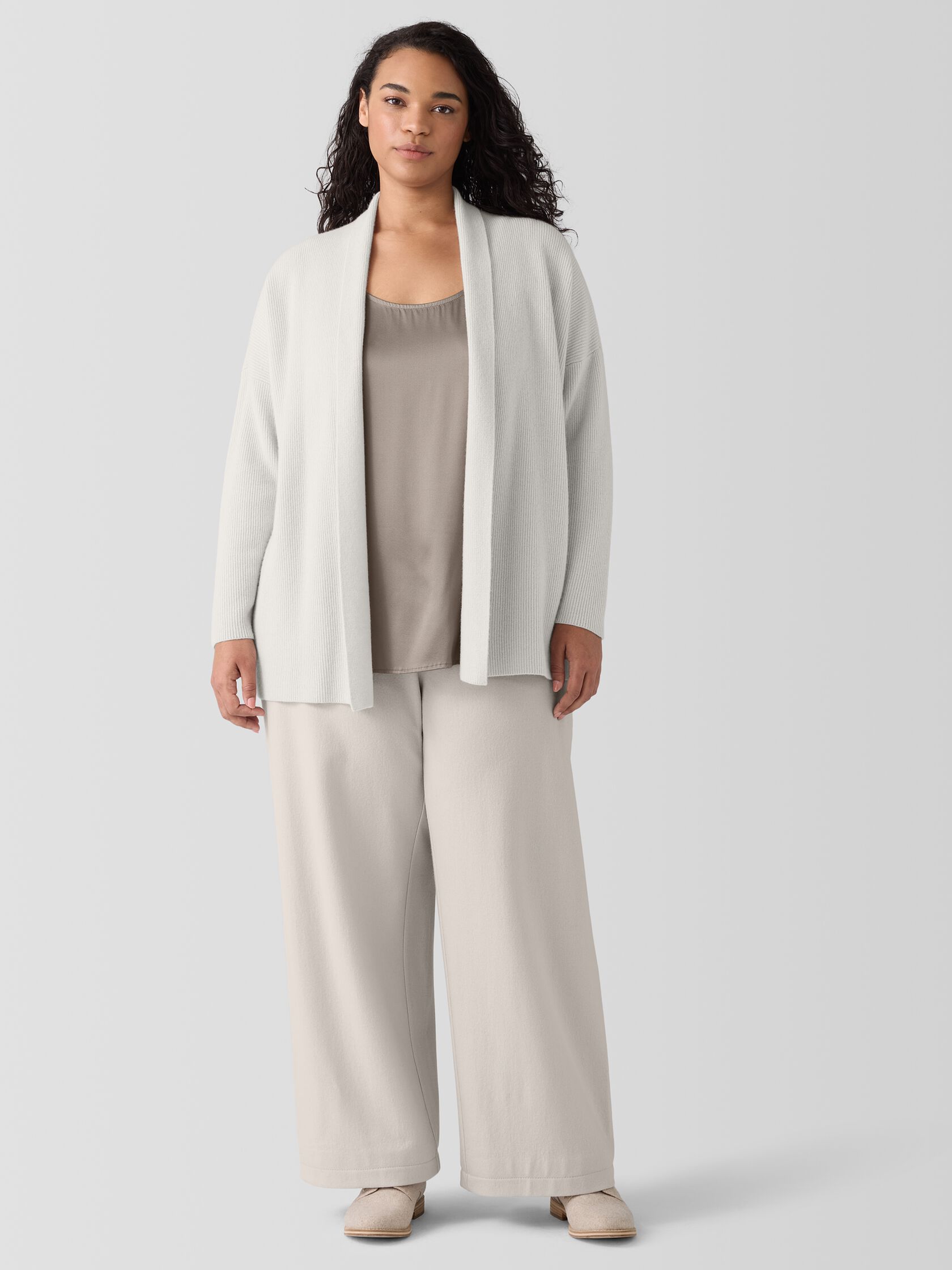 Italian Cashmere High Collar Cardigan