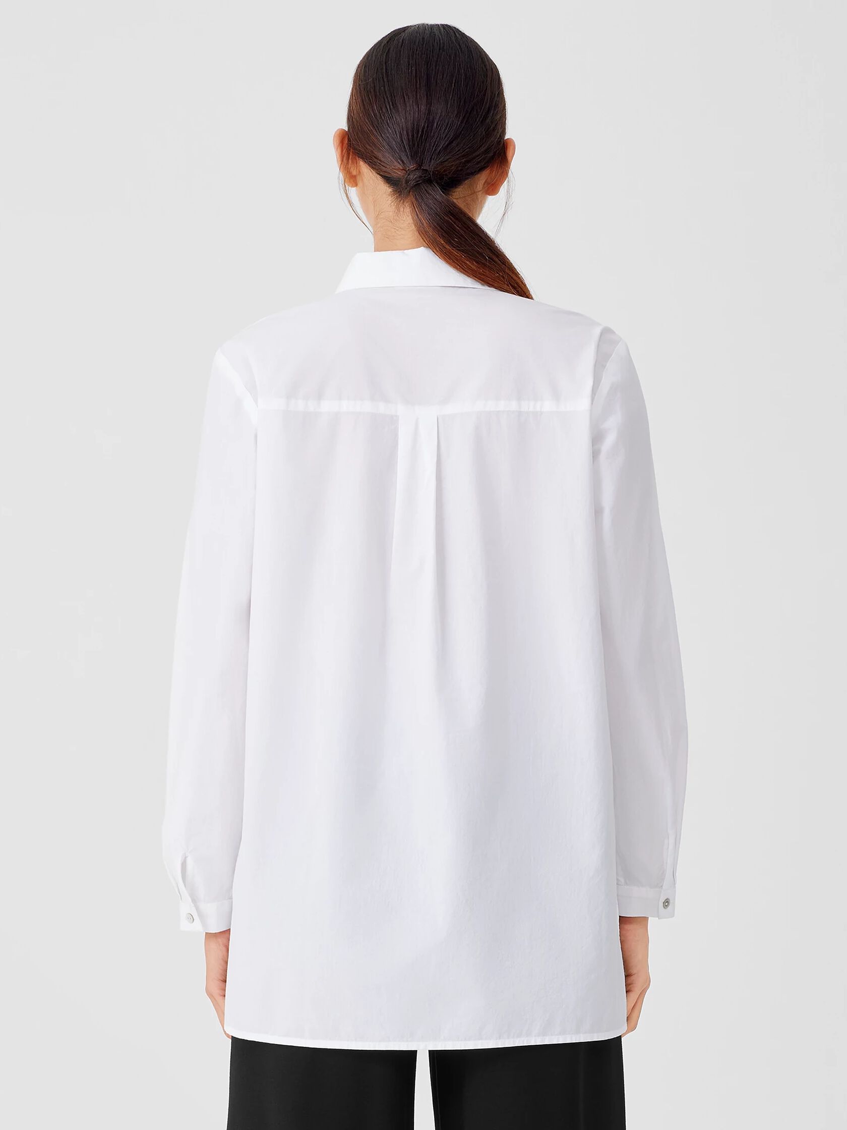 Washed Organic Cotton Poplin Classic Collar Shirt