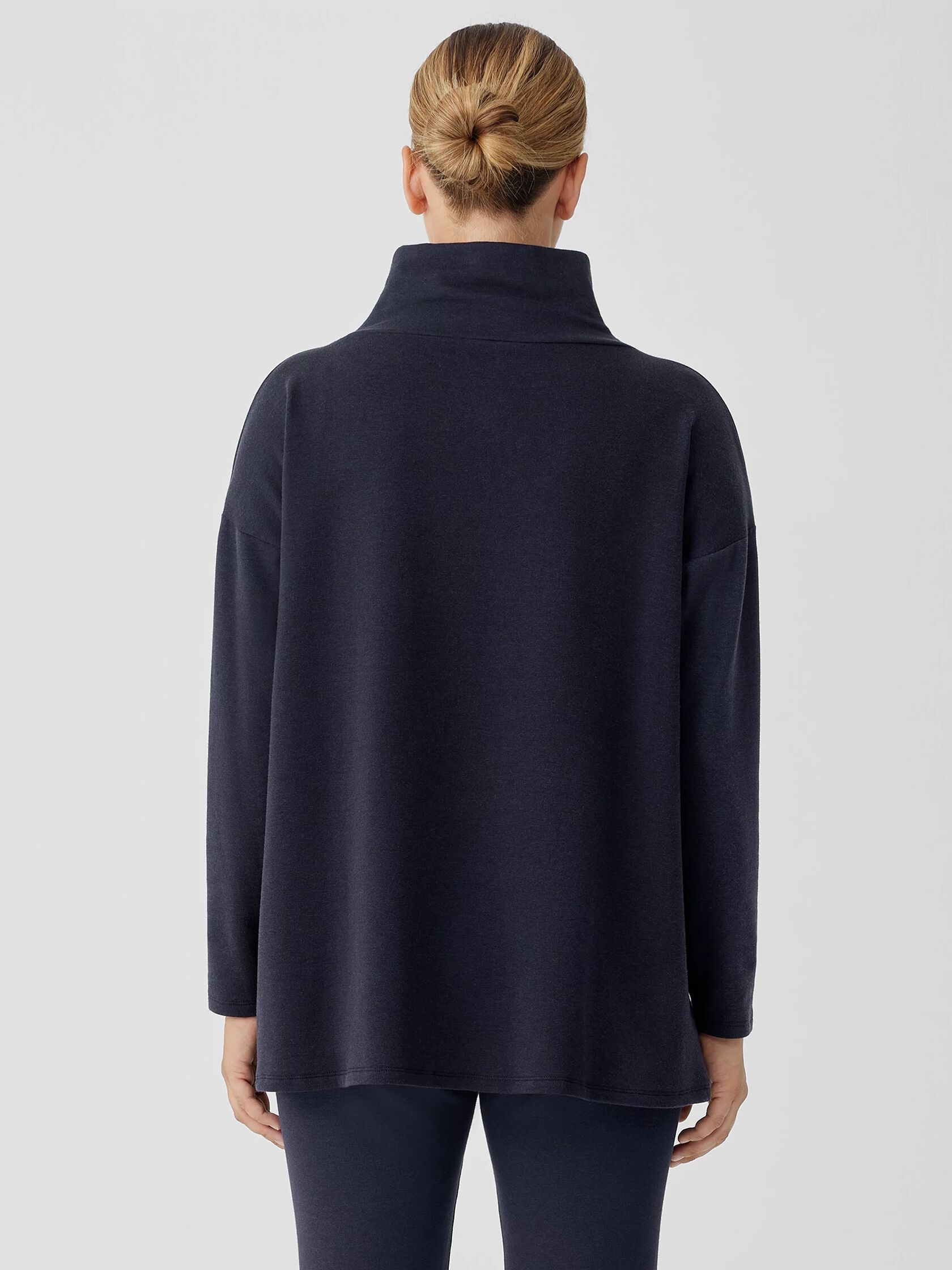 Cozy Brushed Terry Hug Funnel Neck Top