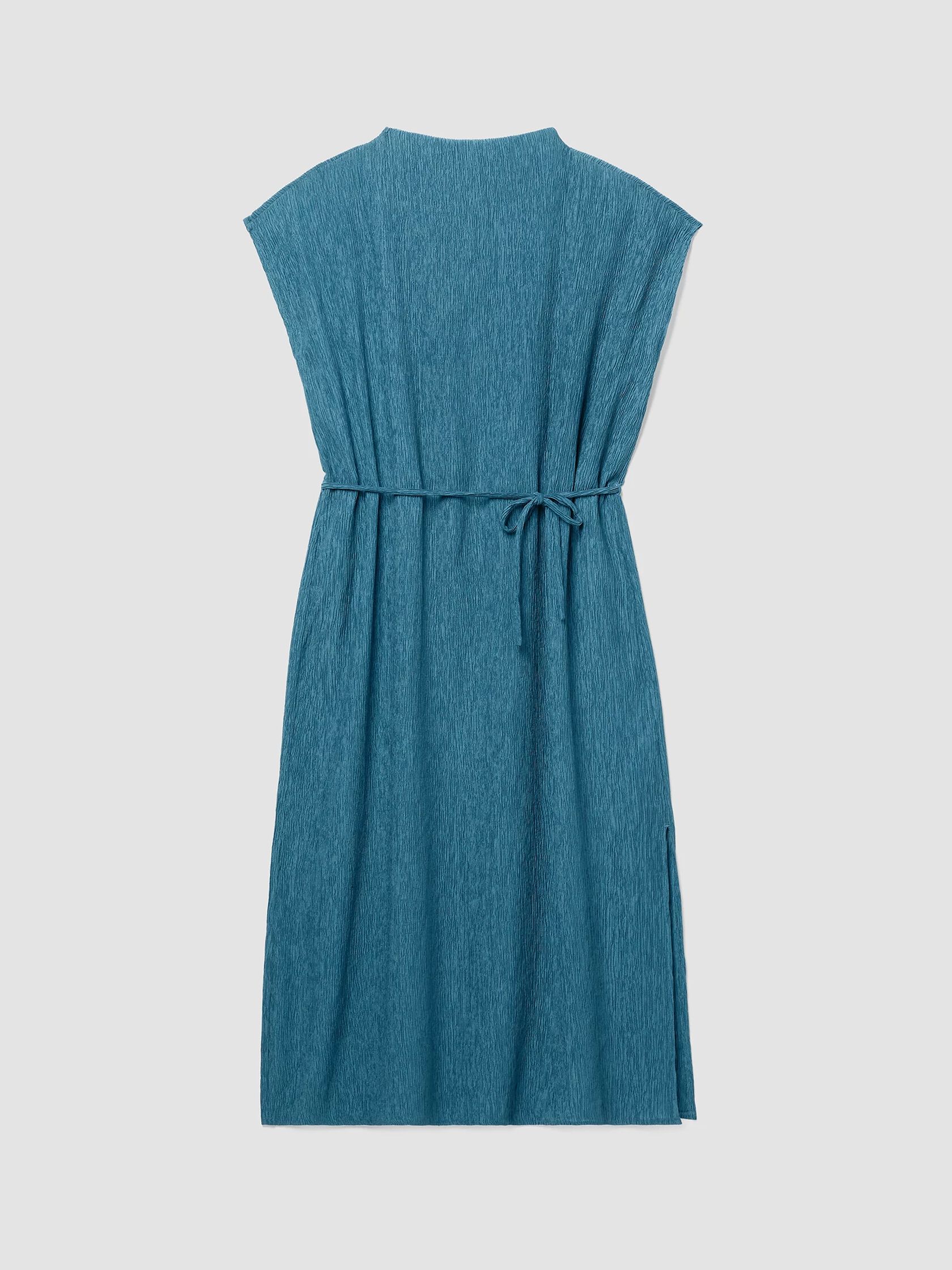 Woven Pliss&eacute; Funnel Neck Dress