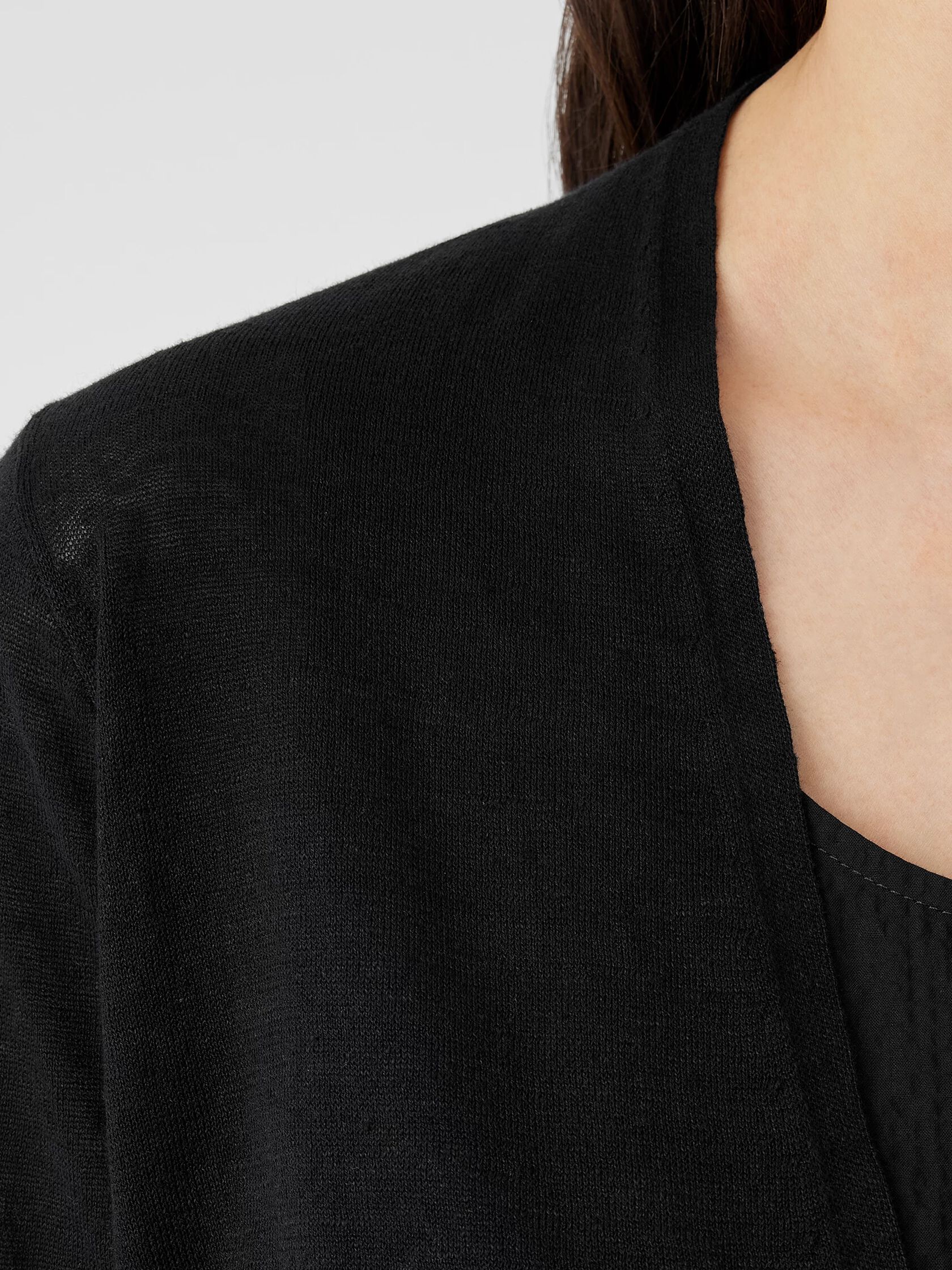 Organic Linen Cotton Jersey Cropped Cardigan