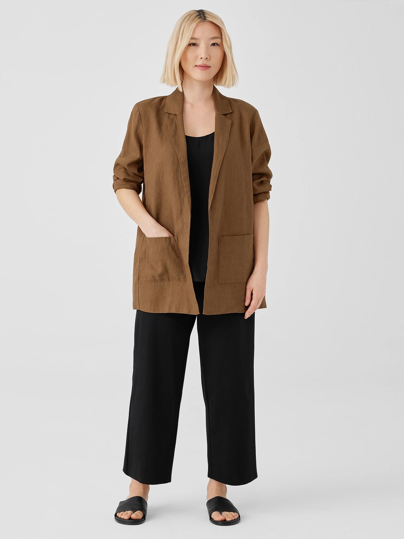 Organic Linen Long Blazer