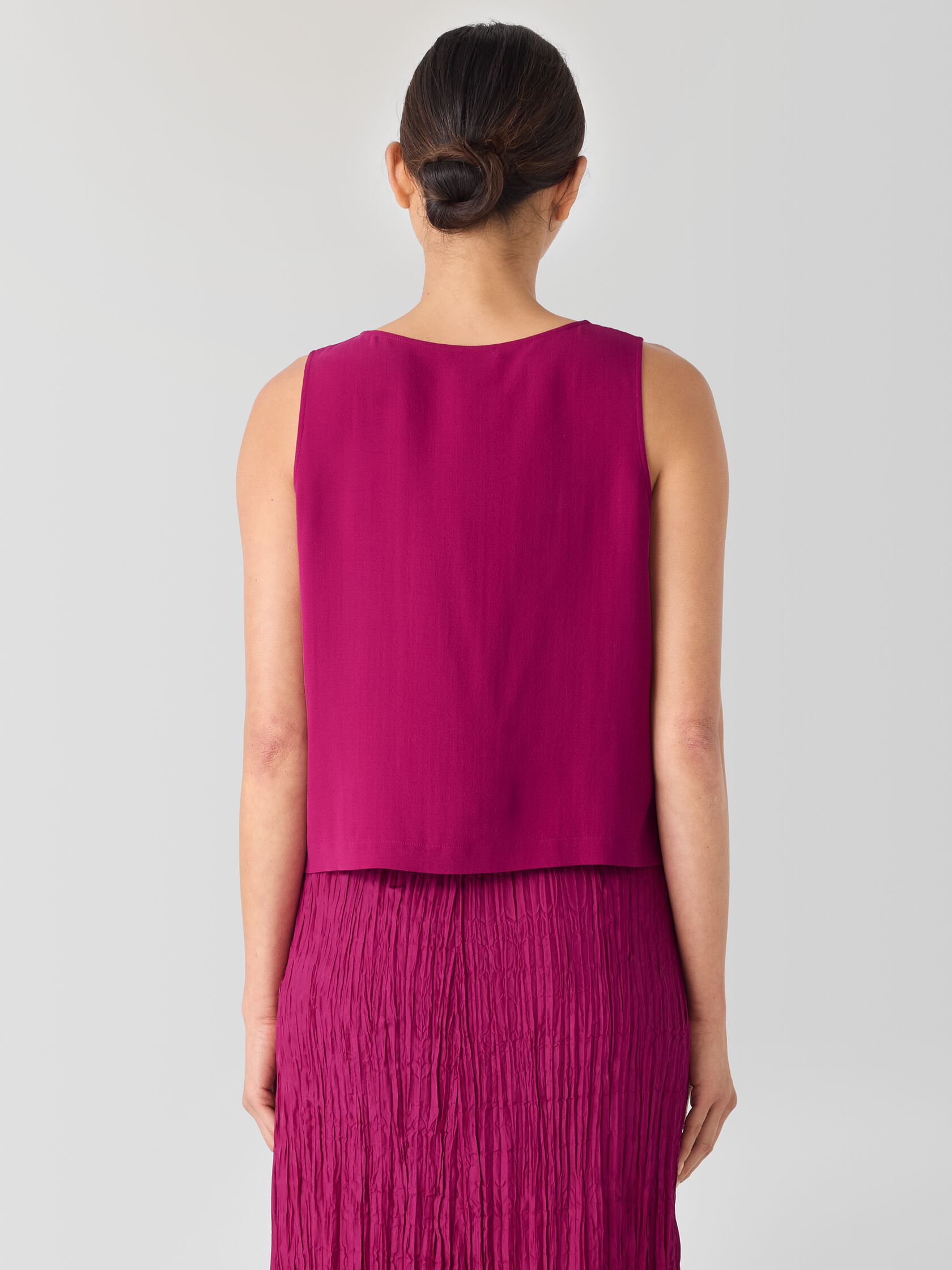 Silk Georgette Crepe Round Neck Vest