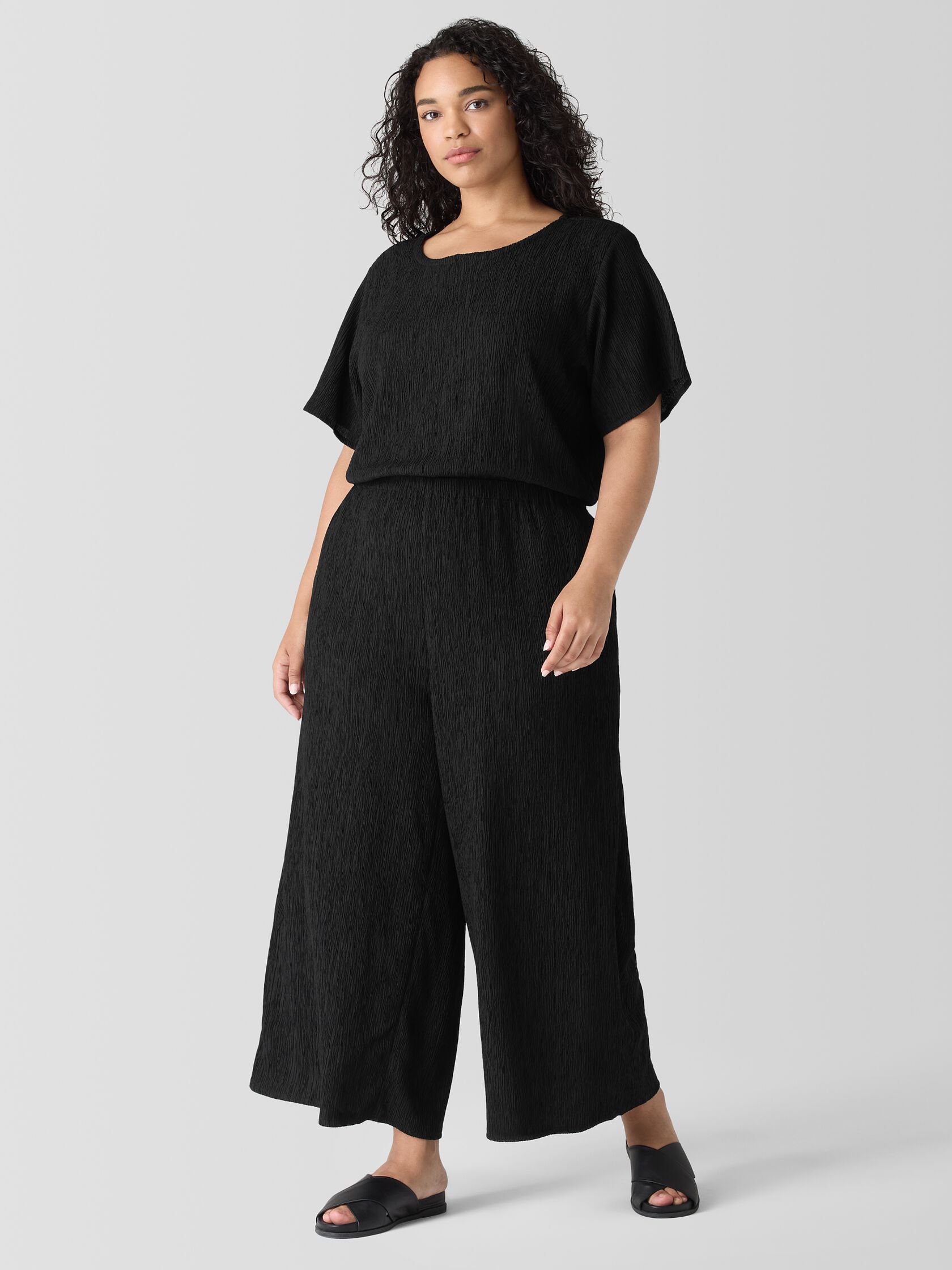 Woven Pliss&eacute; Jumpsuit