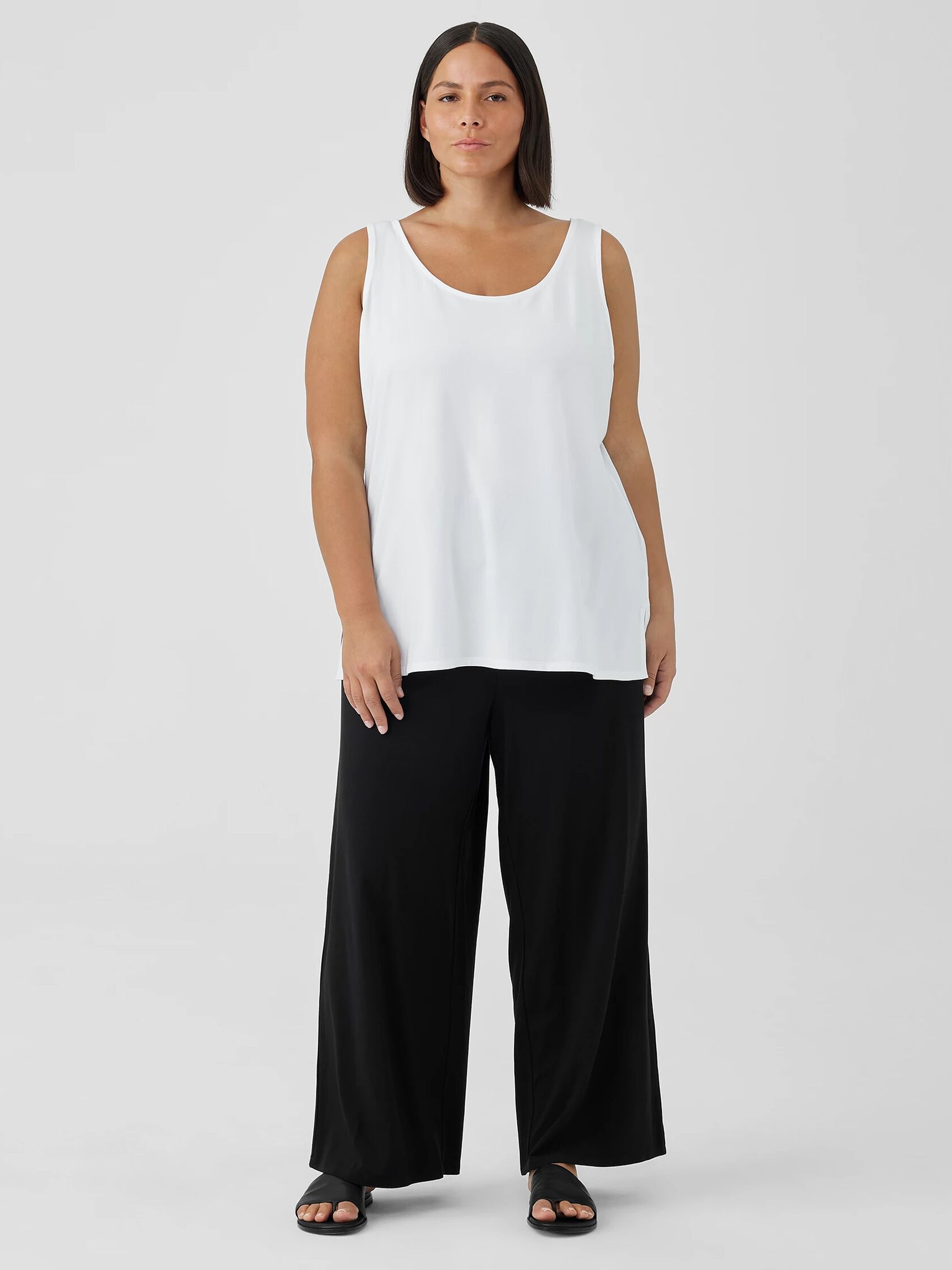 Stretch Jersey Knit Wide-Leg Pant