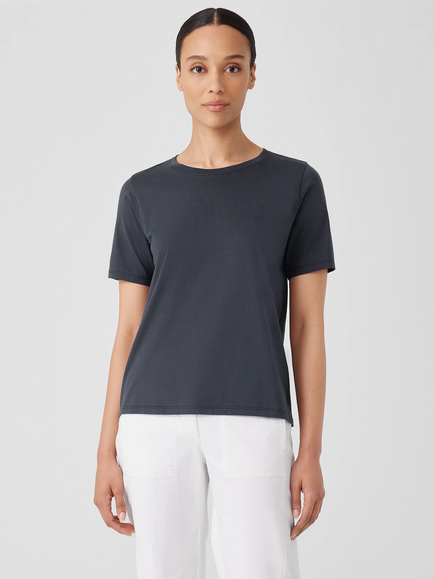 Organic Pima Cotton Jersey&nbsp;Round Neck Tee