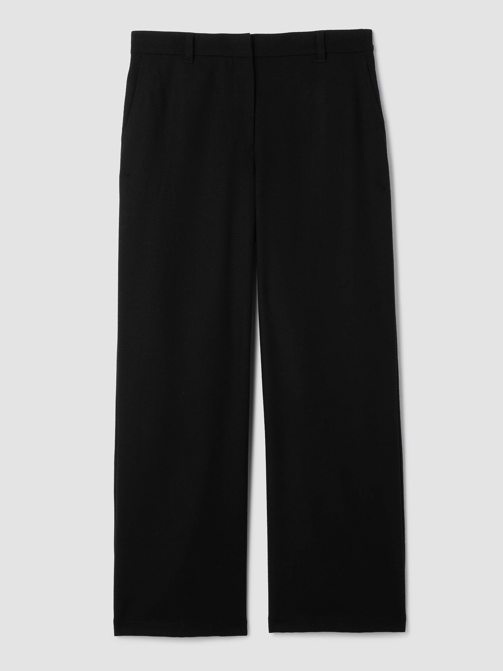 Stretch Wool Crepe Wide-Leg Trouser