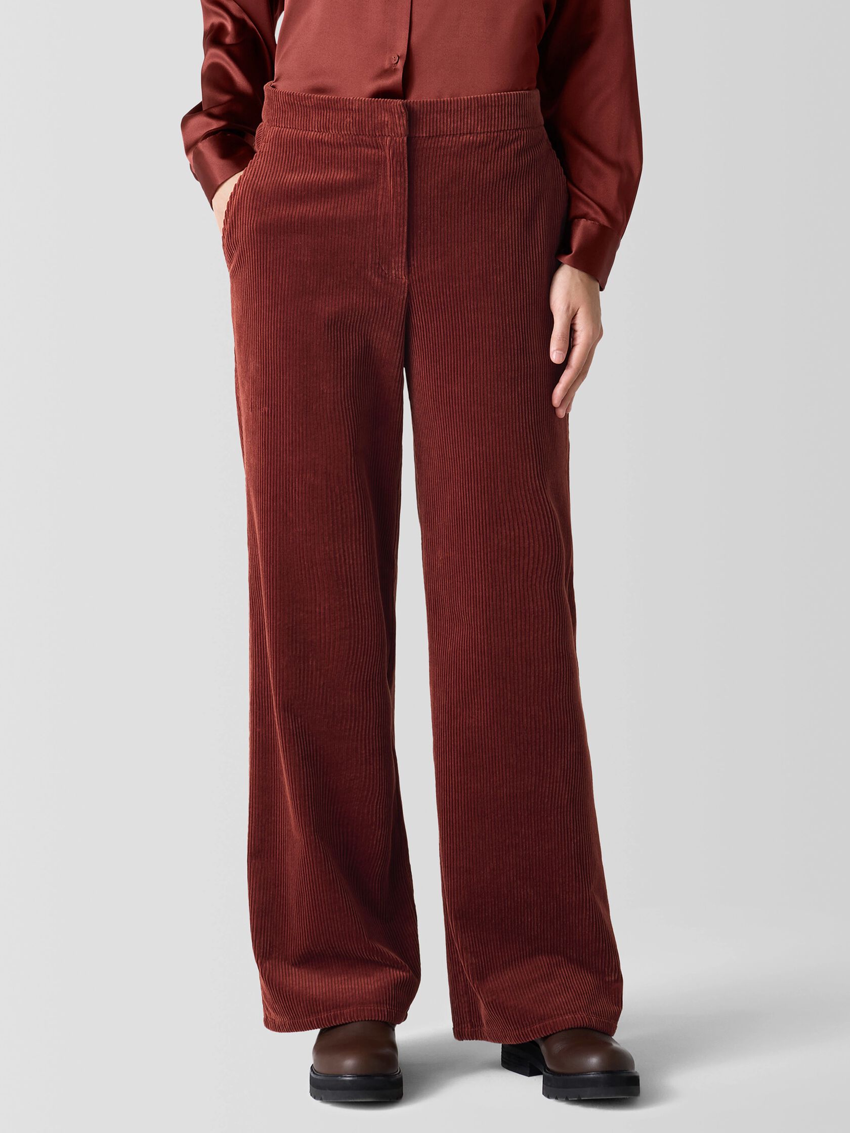 Organic Cotton Corduroy Wide-Leg Pant