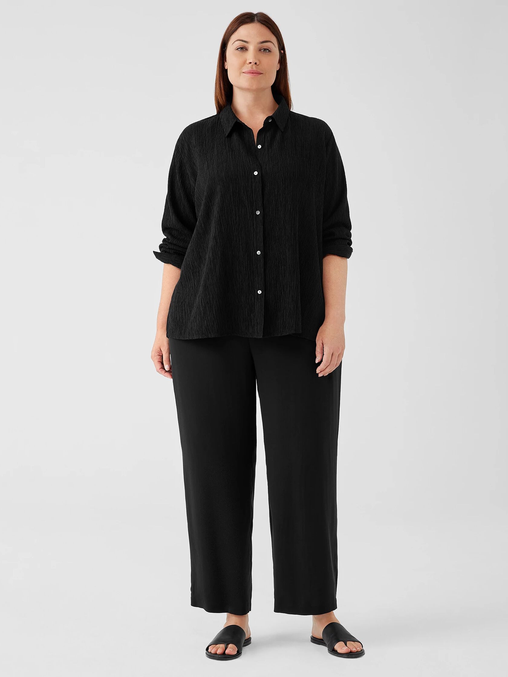 Silk Georgette Crepe Straight Pant
