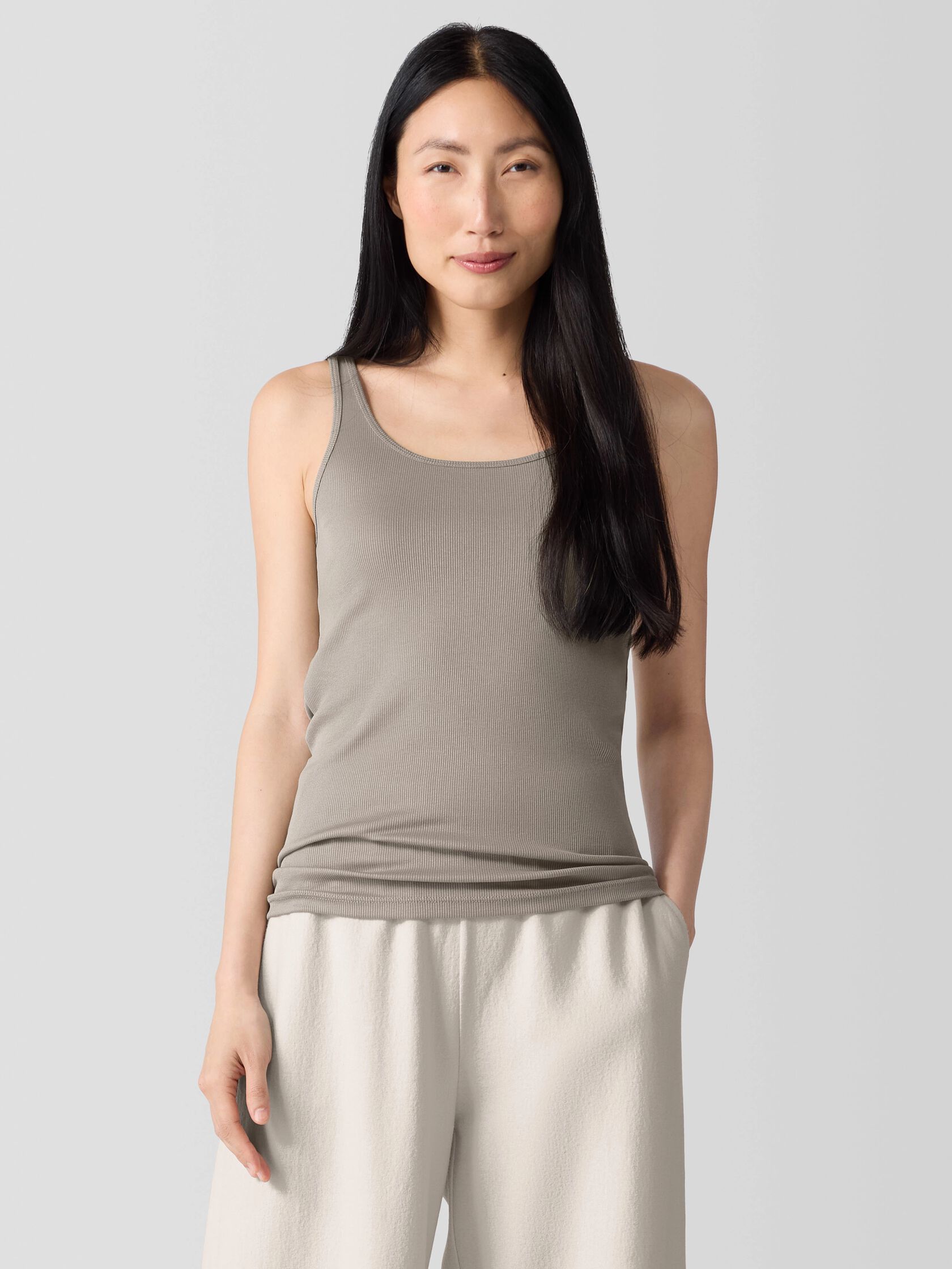 Organic Cotton Stretch Rib Tank