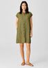 Washed Organic Linen Delave Shirtdress