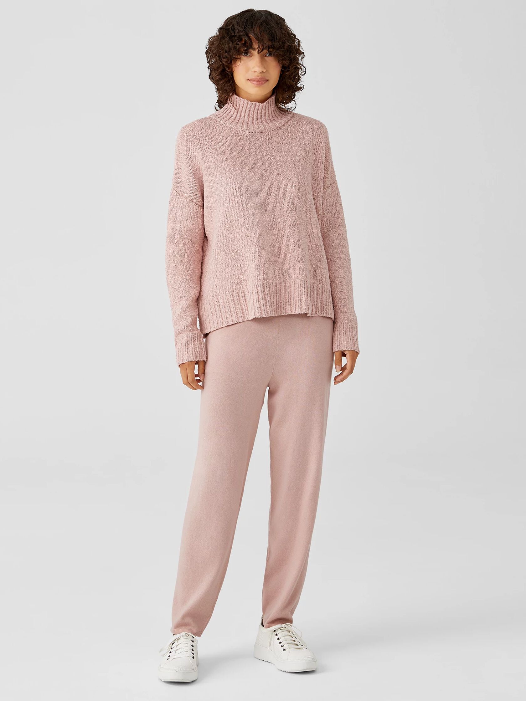 Peruvian Organic Cotton Boucle Turtleneck Box-Top