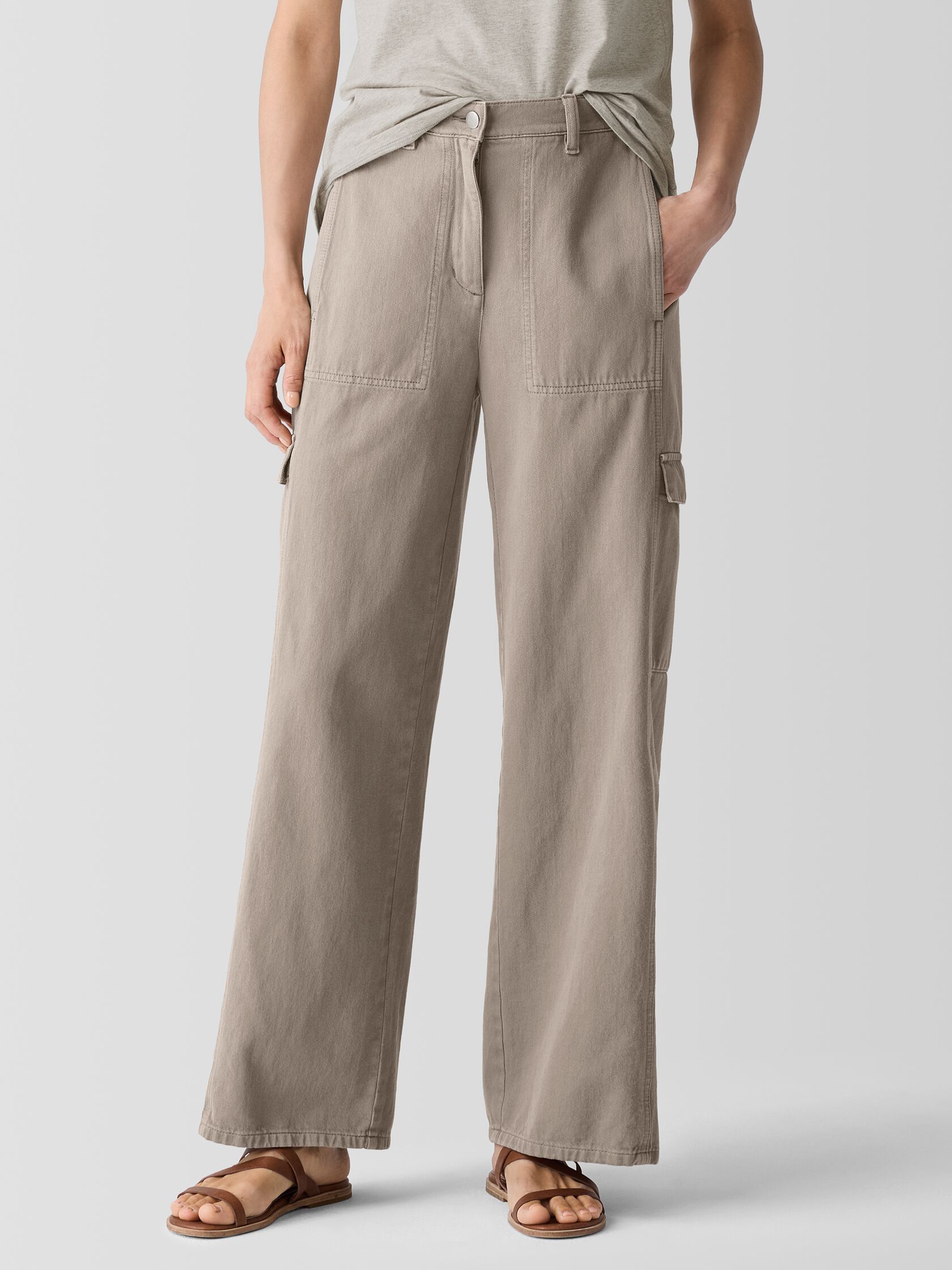 Garment-Dyed Utility&nbsp;Organic&nbsp;Cotton Cargo Pant