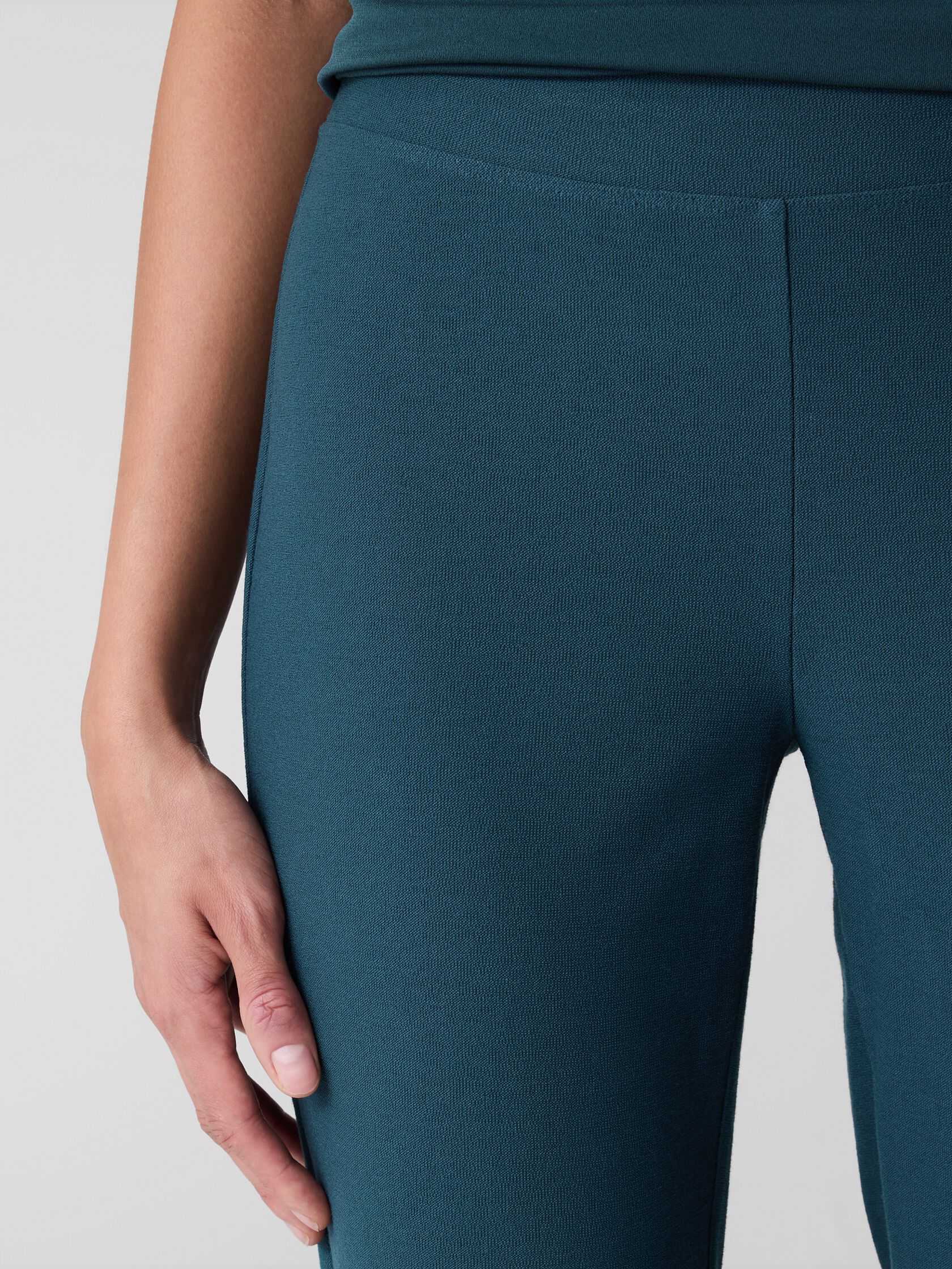 Cotton Blend Ponte Slim Pant