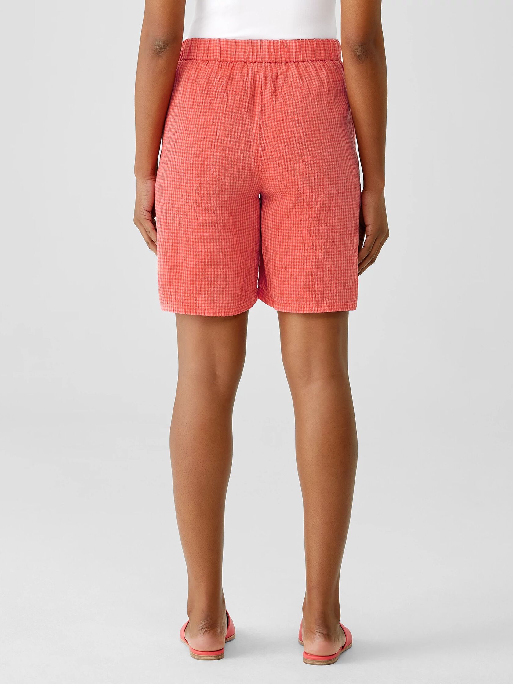 Puckered Organic Linen Shorts