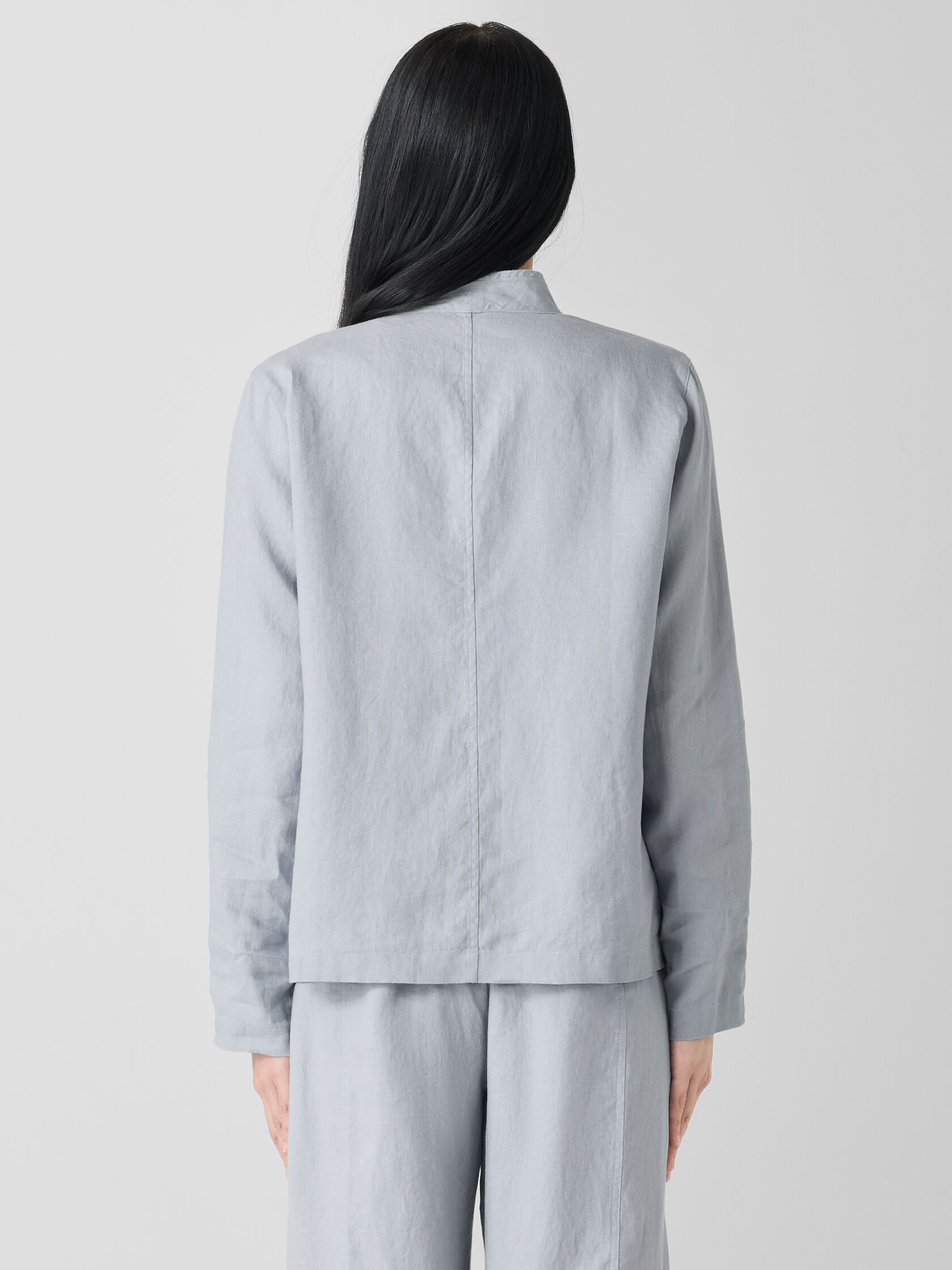 Organic Linen High Collar Jacket
