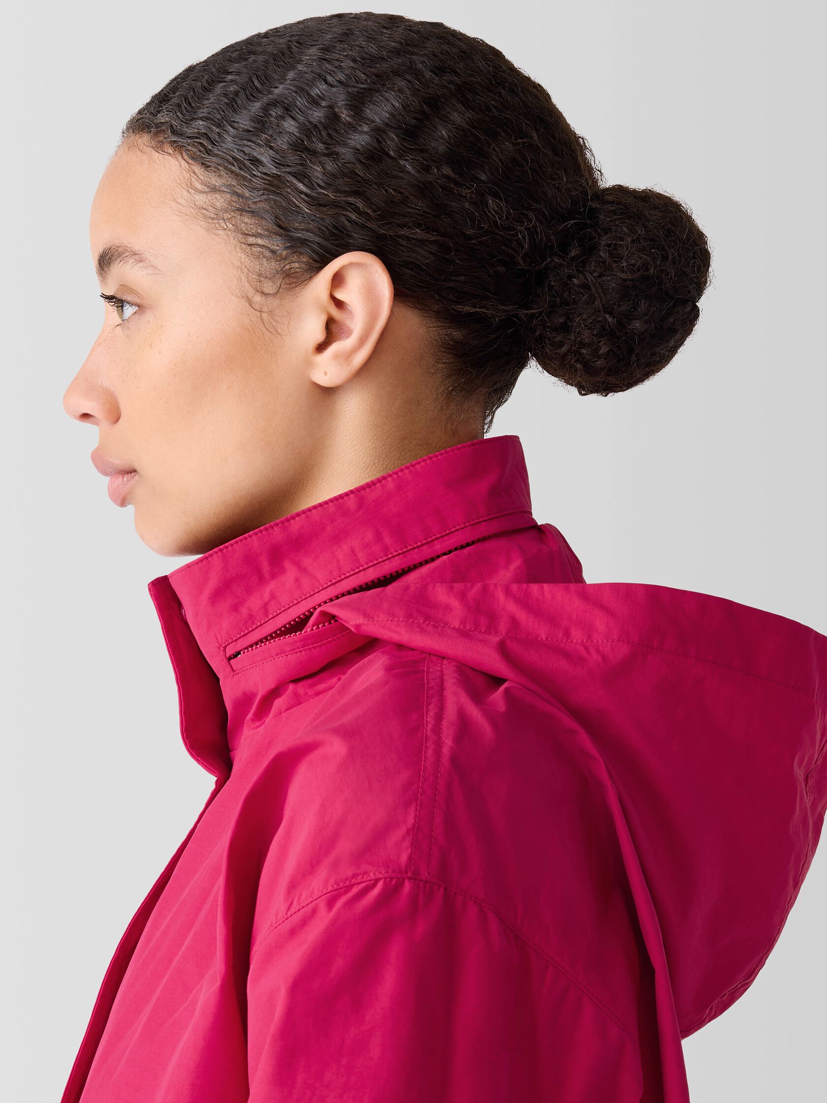 Light Cotton Nylon Stand Collar Jacket