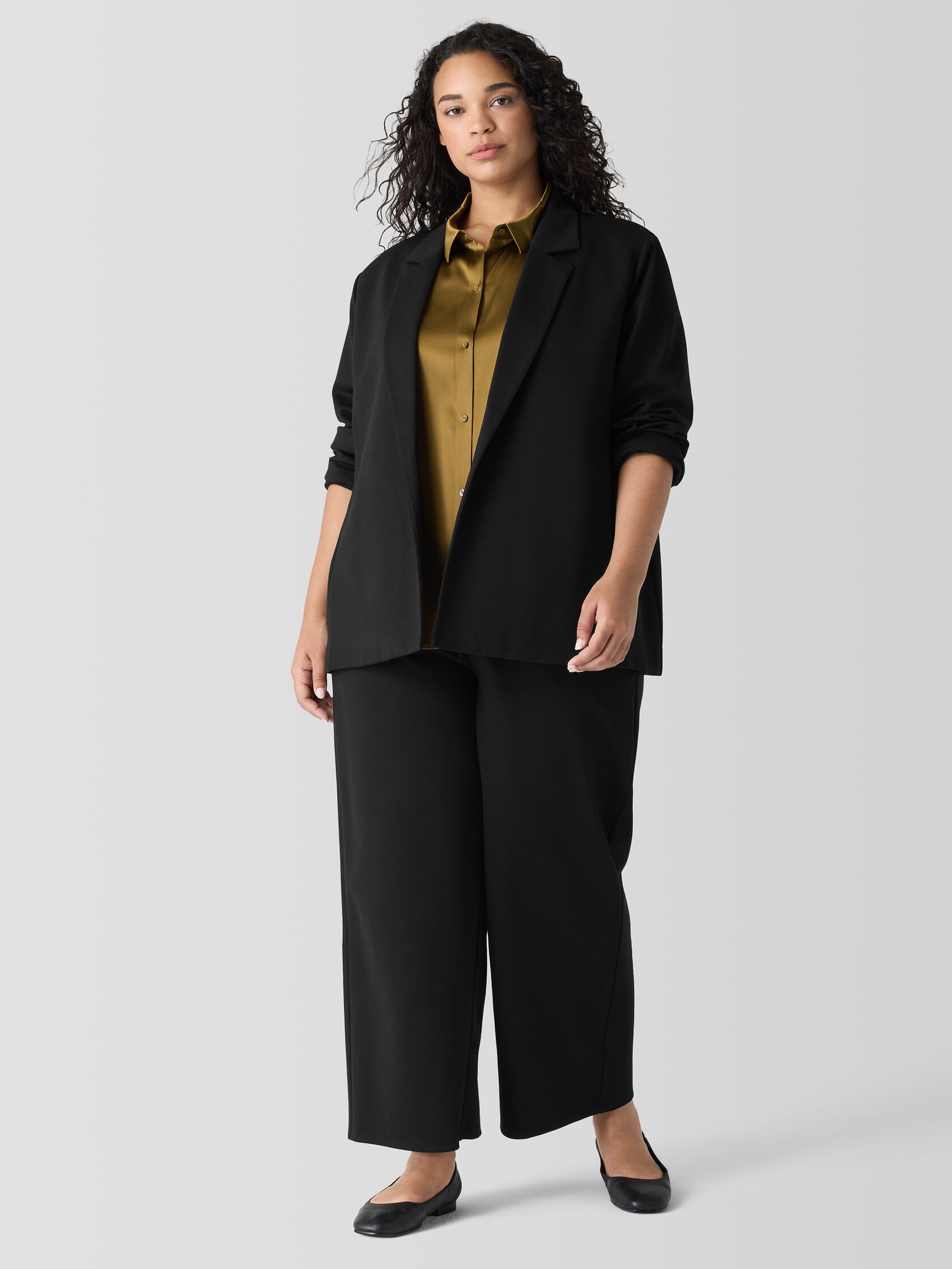 Washable Flex Ponte Notch Collar Blazer