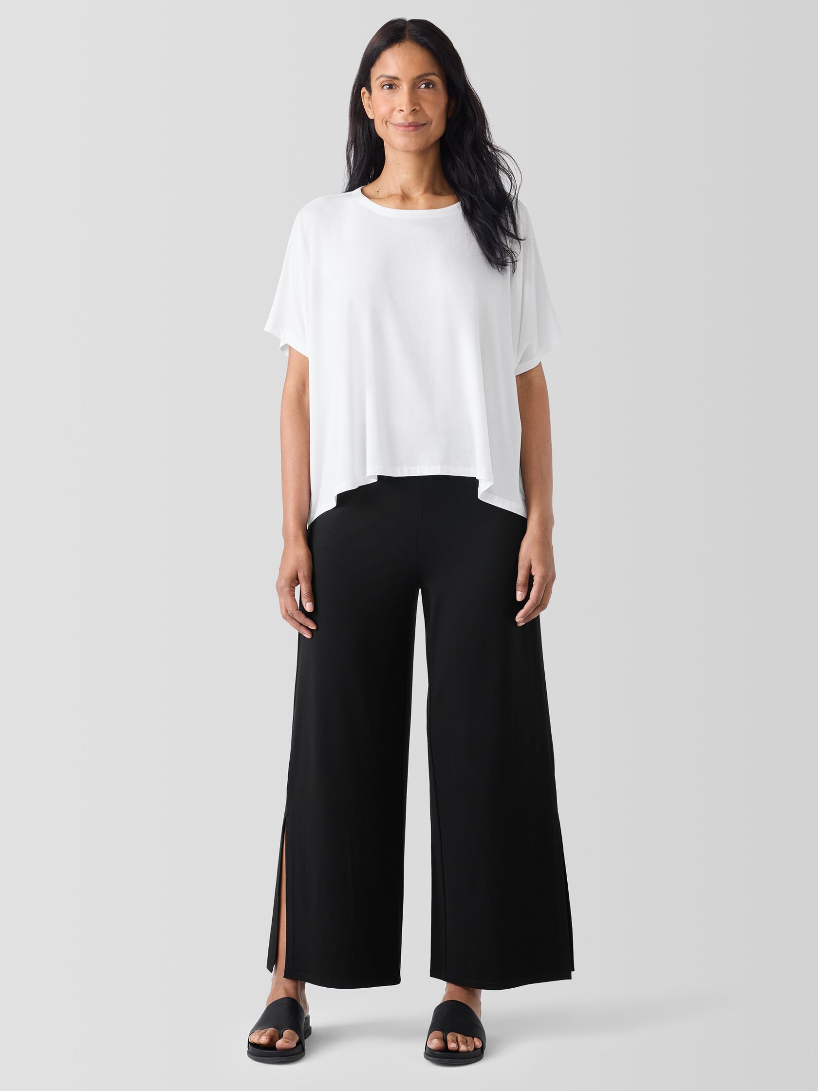 Stretch Jersey Knit Pant with Slits
