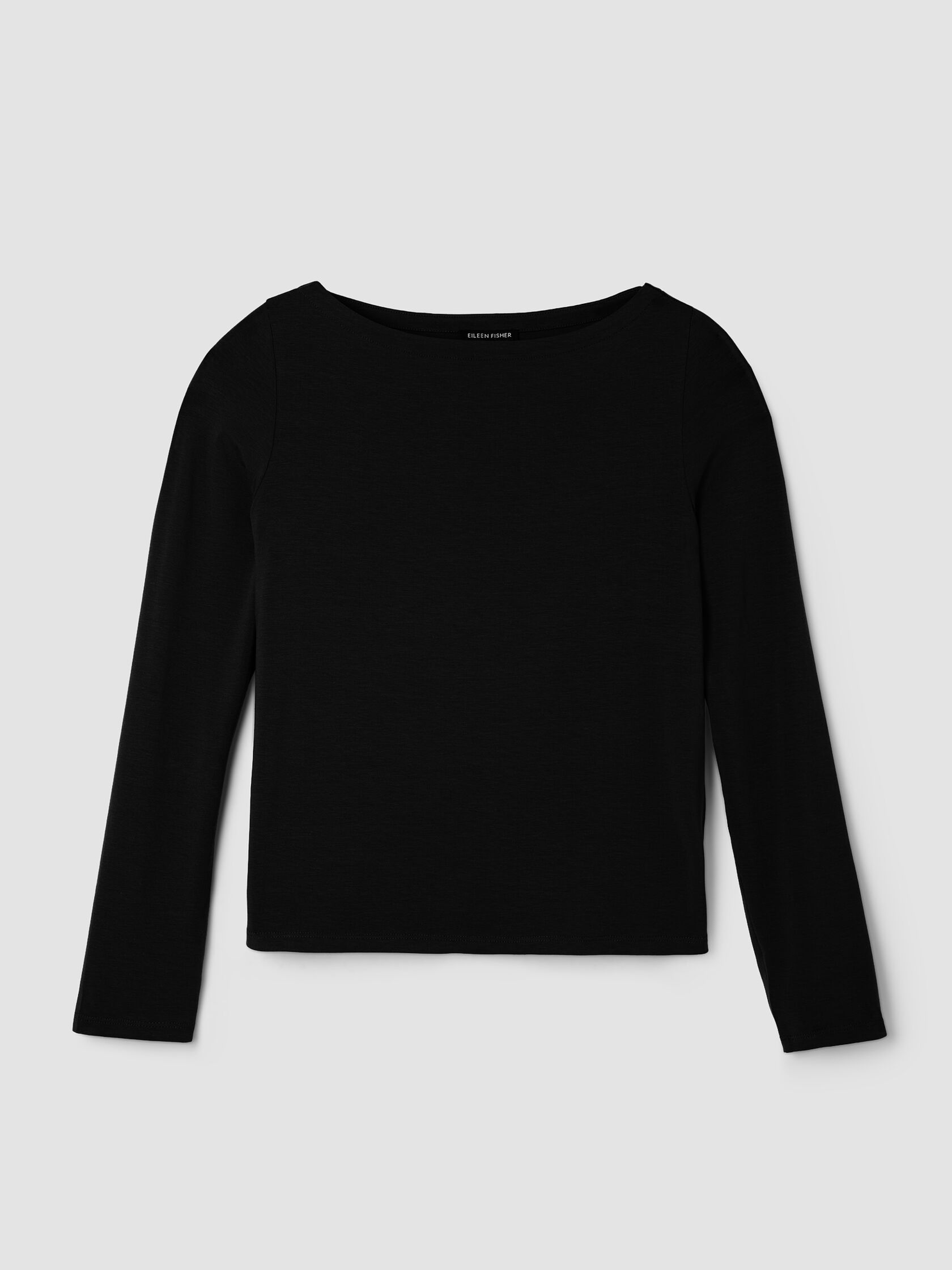 Fine Stretch Jersey Knit Bateau Neck Top