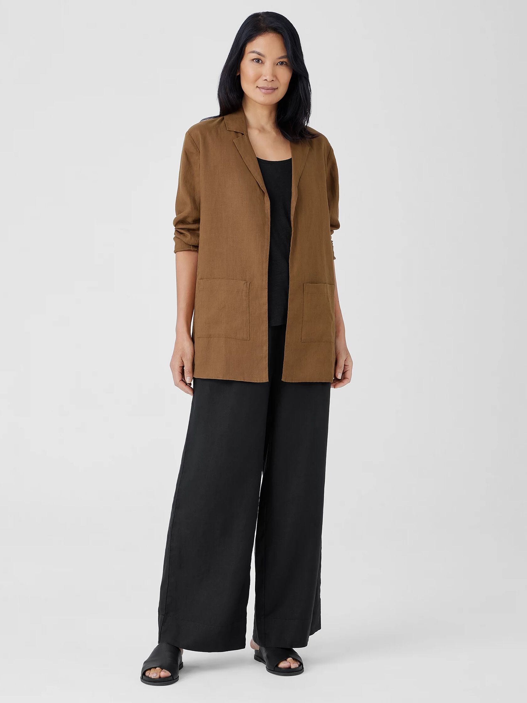 Organic Linen Long Blazer