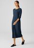 Stretch Jersey Knit Jewel Neck Dress