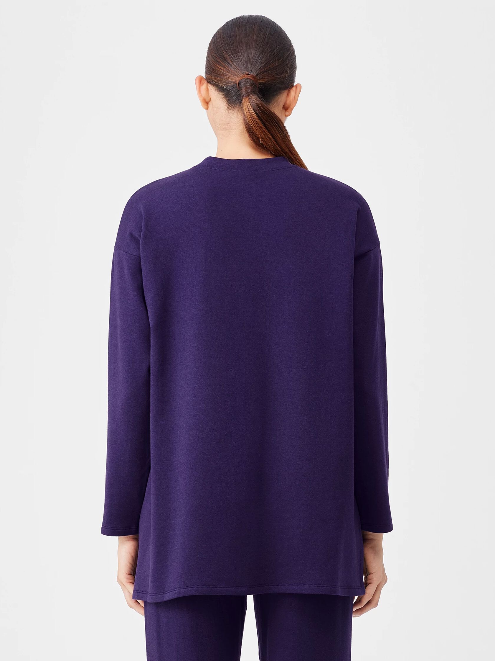 Cozy Brushed Terry Hug Crew Neck Long Top