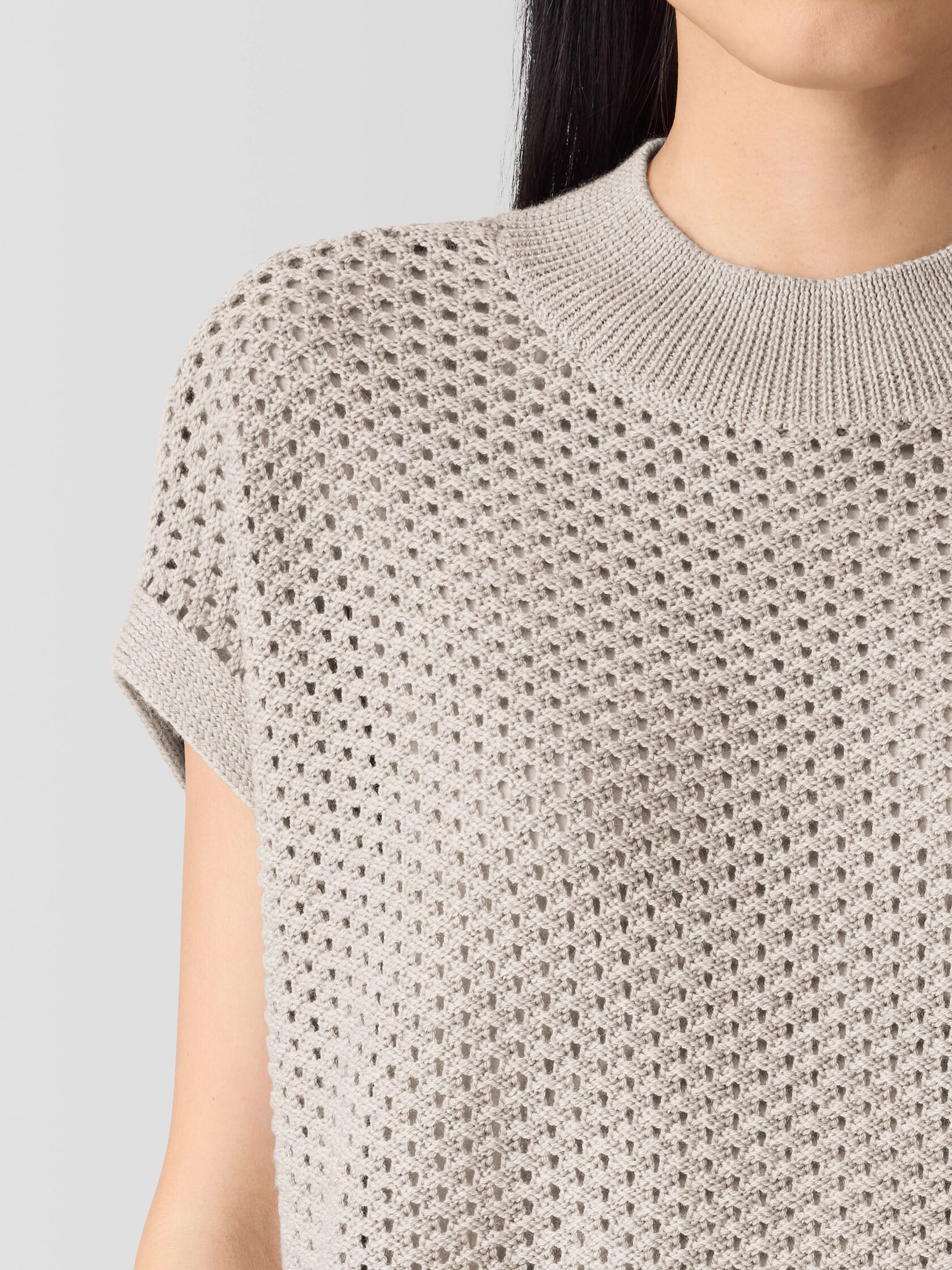 Merino Mock Neck Top in Regenerative Wool