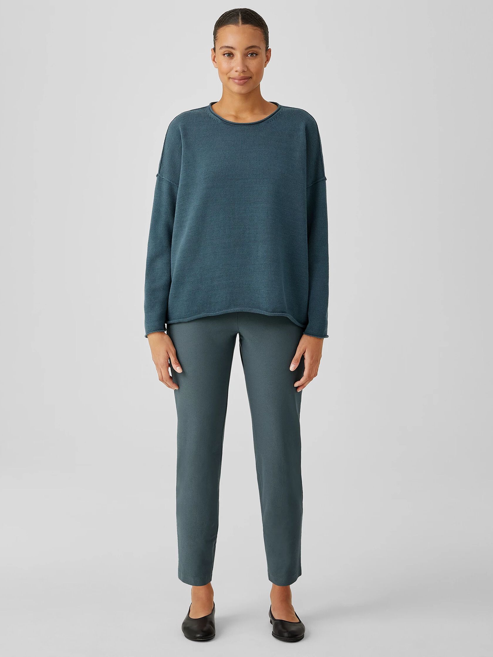 Washable Stretch Crepe Slim Pant