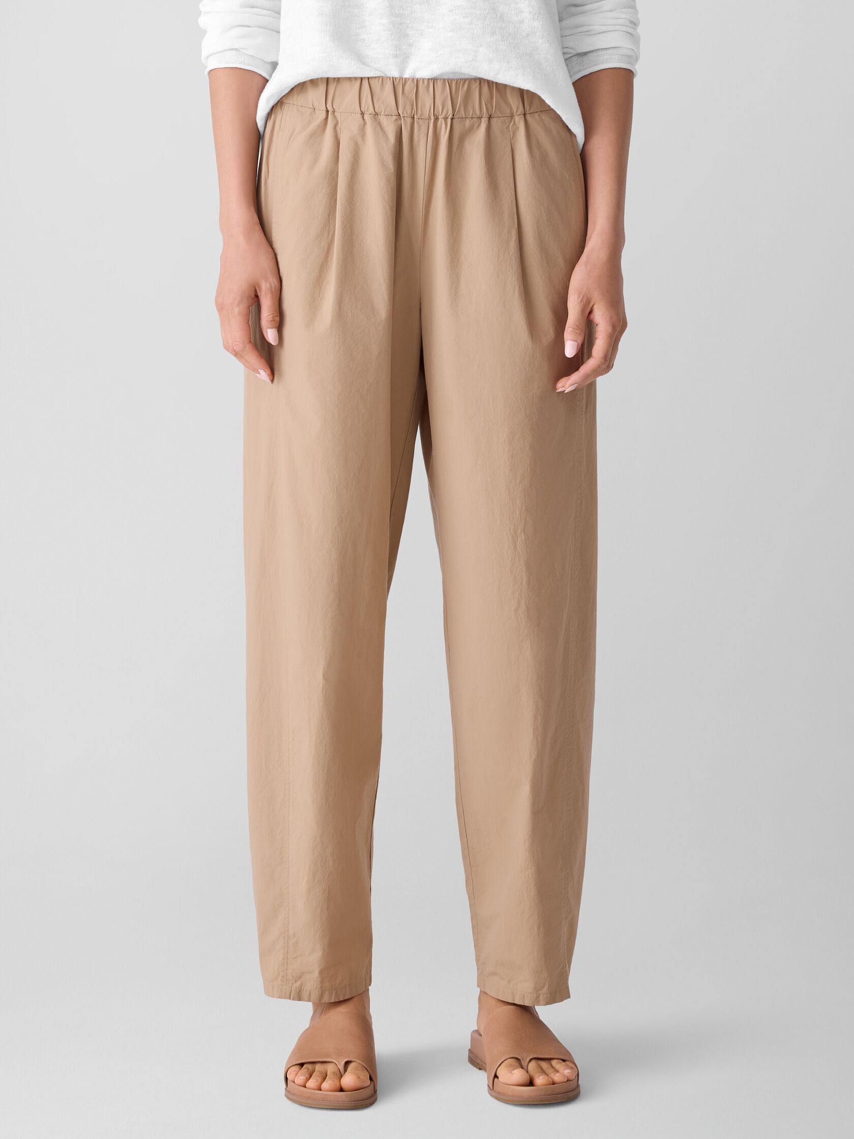 Washed Organic Cotton Poplin Lantern Pant