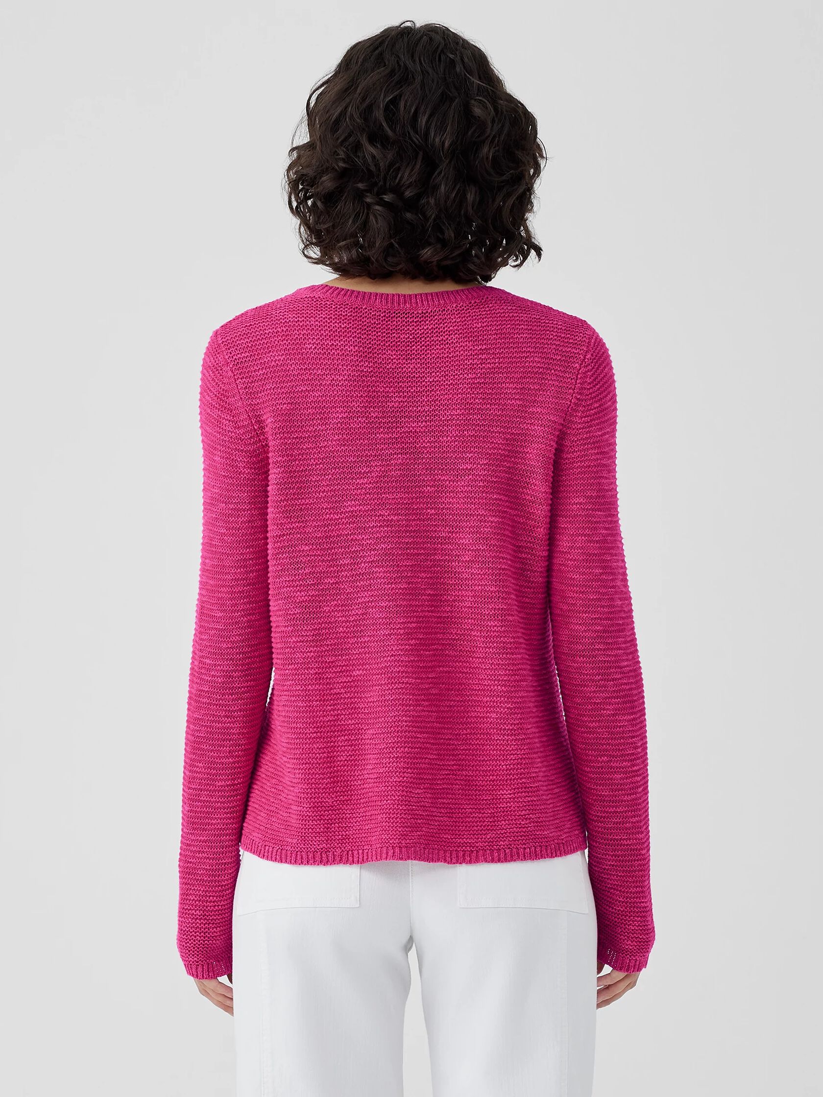 Organic Linen Cotton Slub Crew Neck Top