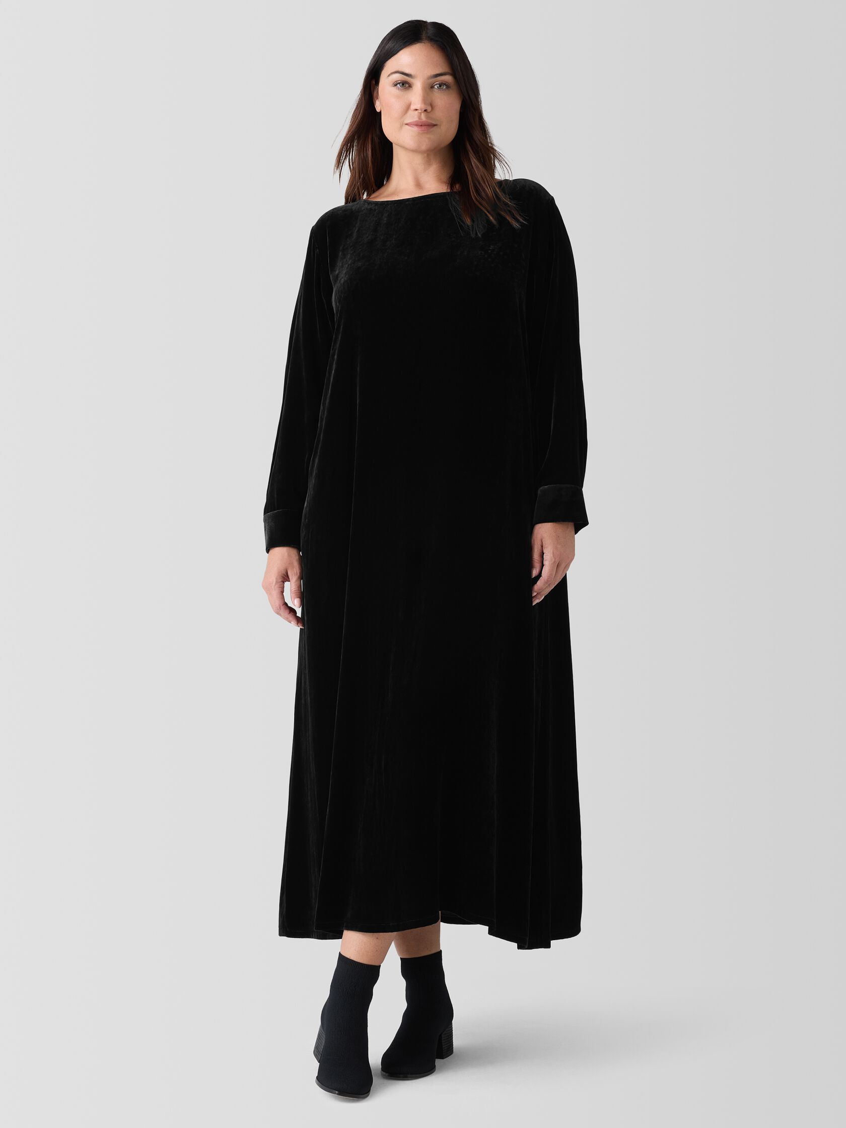 Velvet Bateau Neck Dress