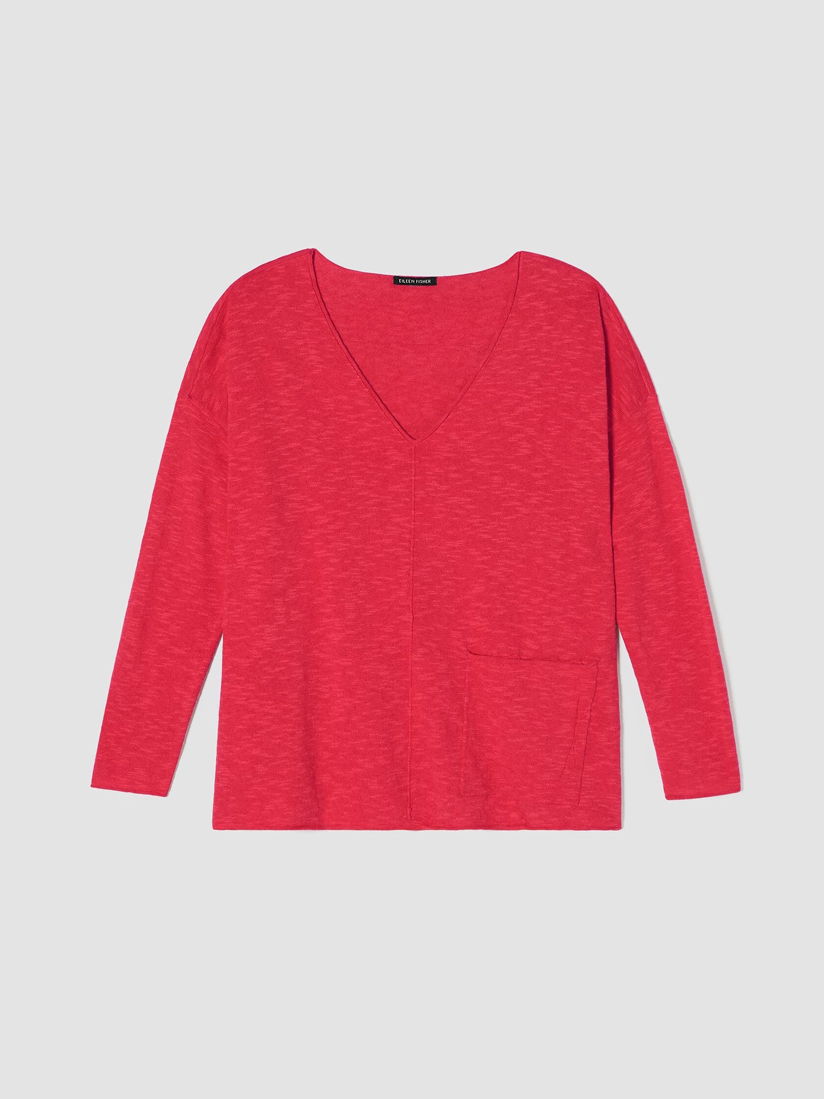 Organic Linen Cotton Slub V-Neck Top