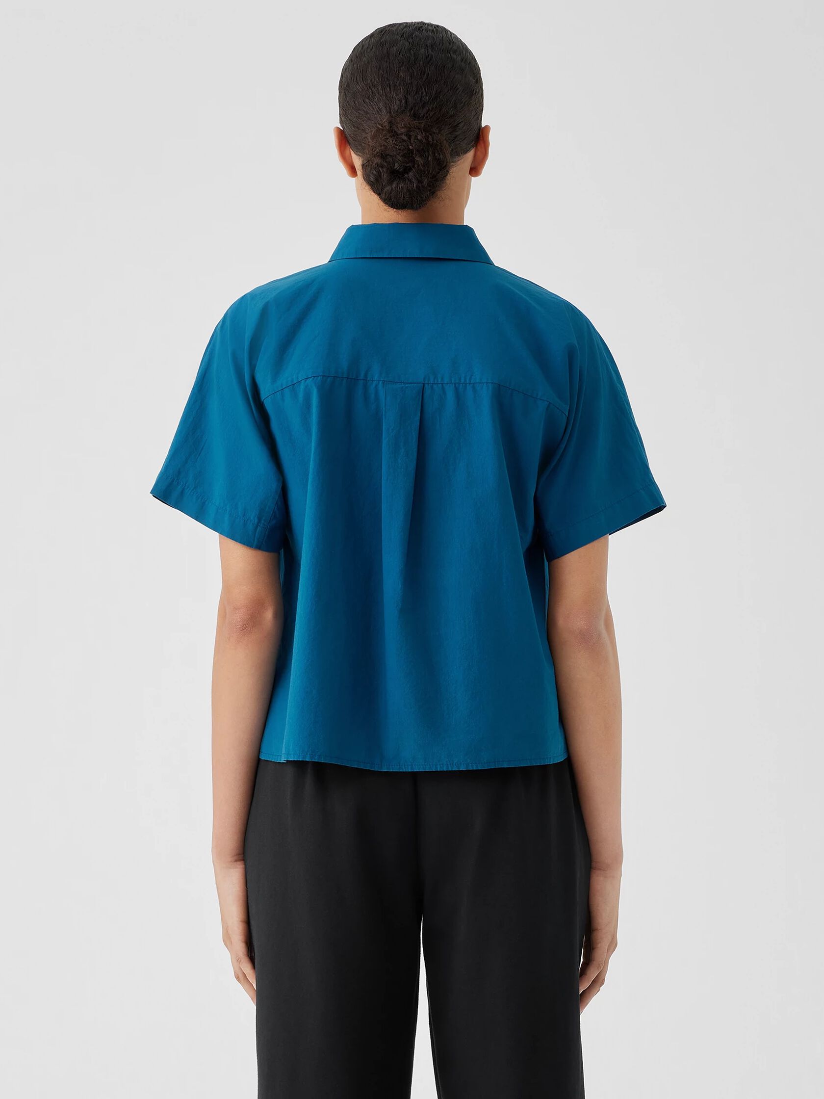 Washed Organic Cotton Poplin Short-Sleeve Shirt