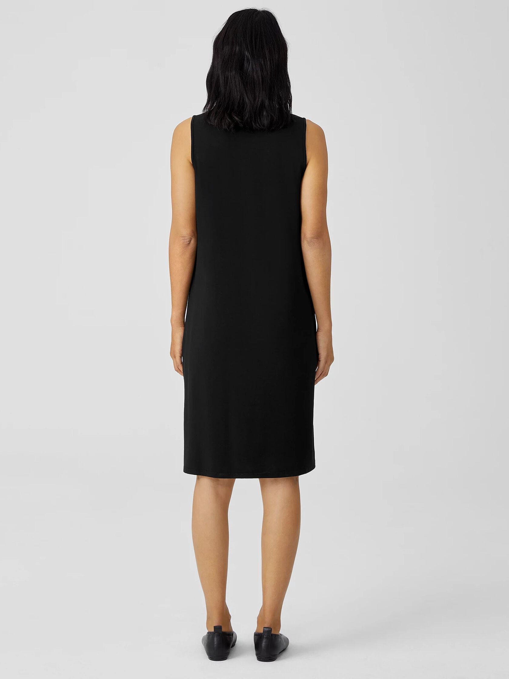 Stretch Jersey Knit Mock Neck Dress