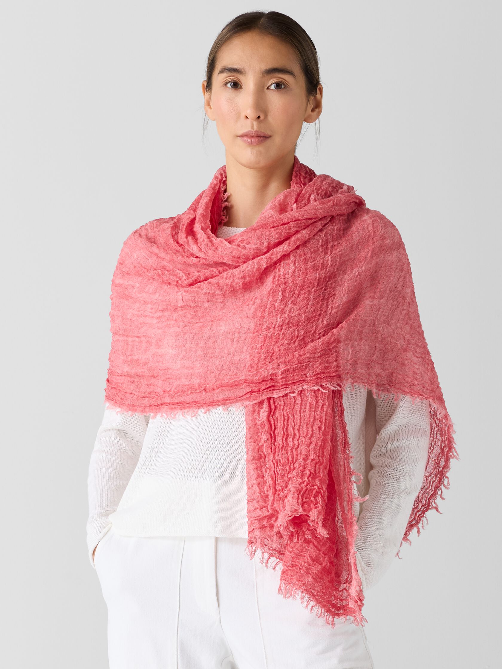 Textured Maltinto Wool Gauze Scarf