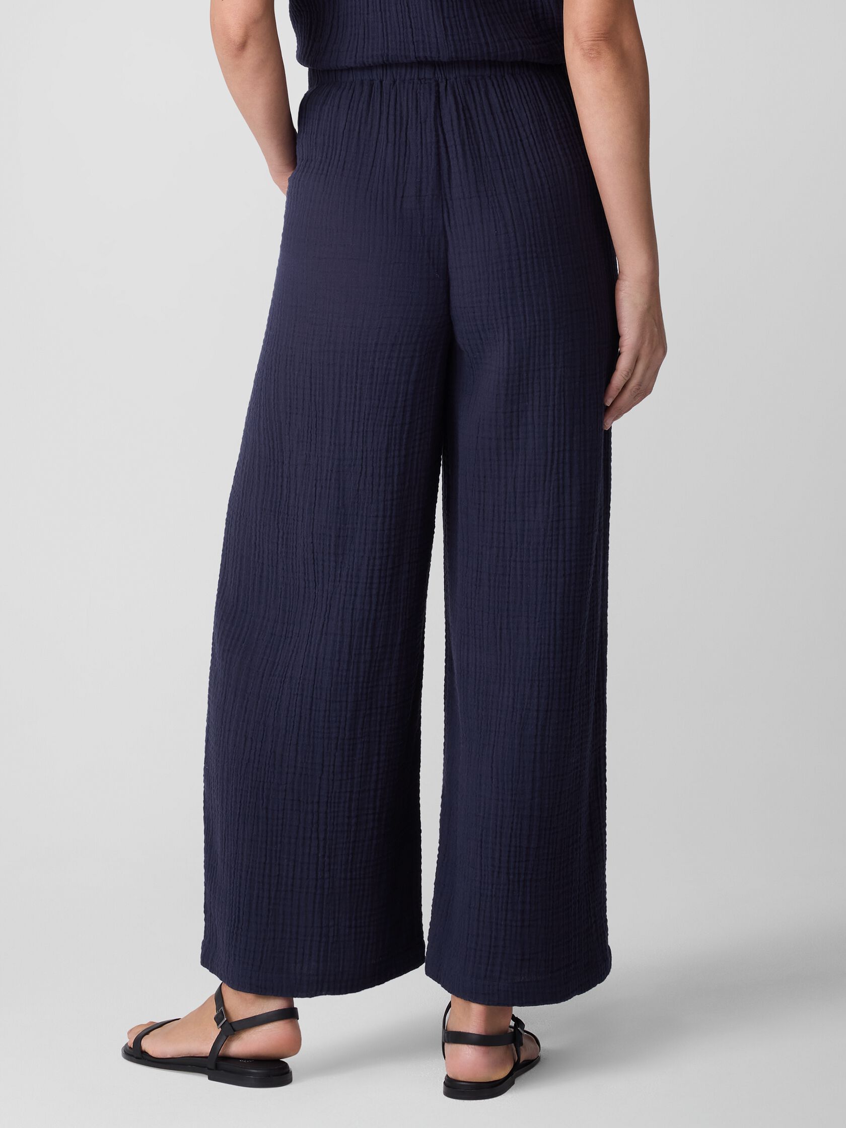 Organic Cotton Lofty Gauze Wide-Leg Pant