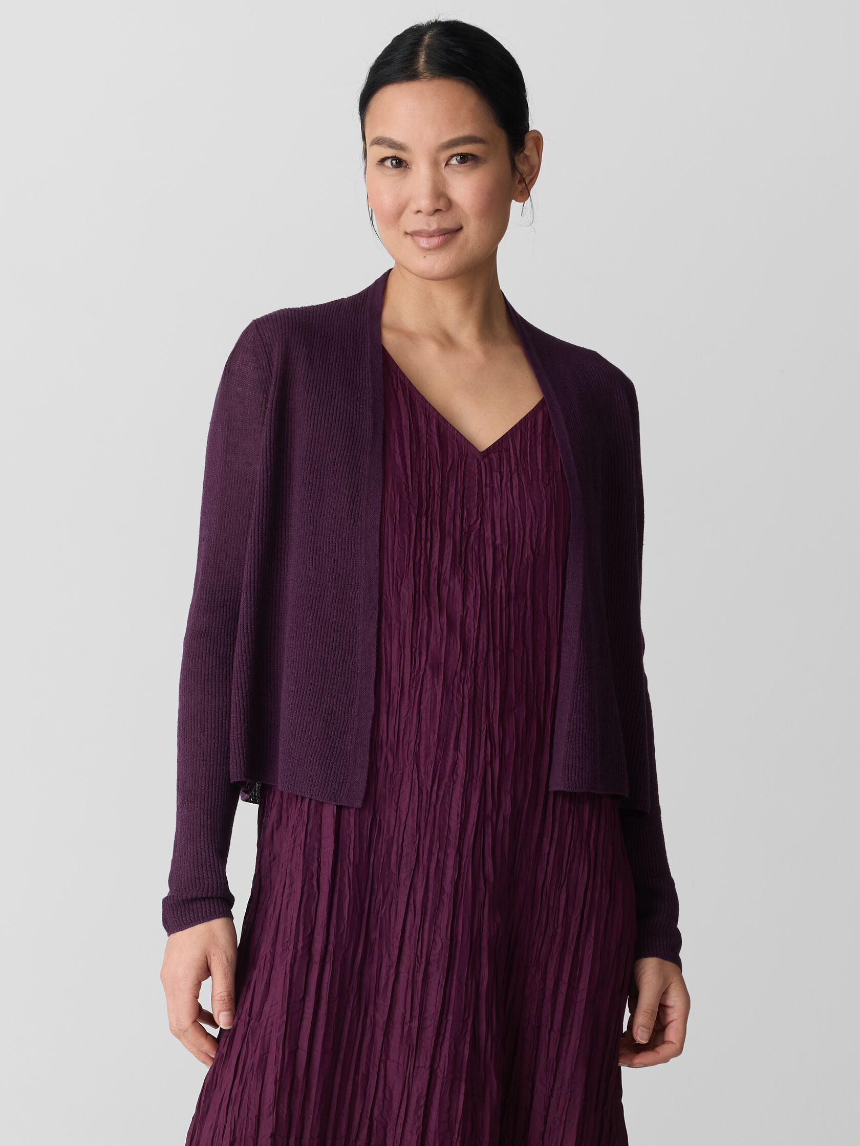 Organic Linen Cotton Cropped Cardigan