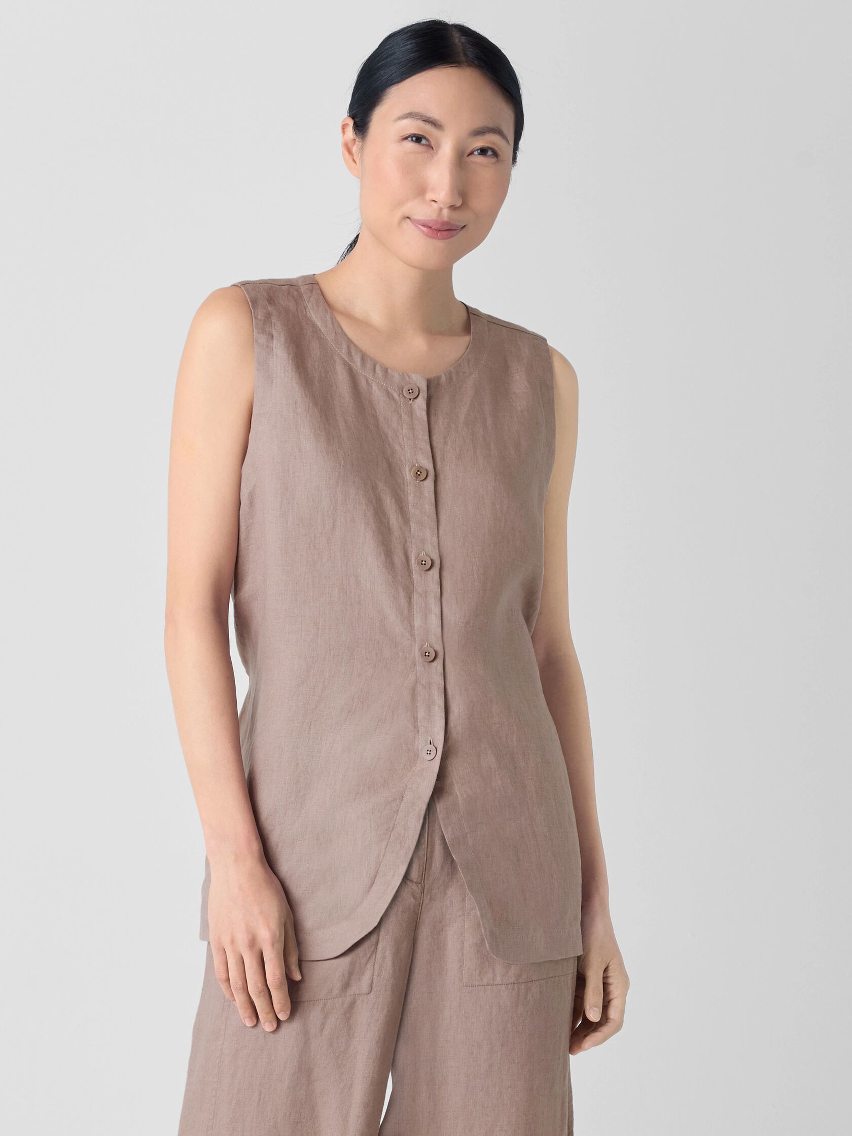 Organic Linen Long Vest