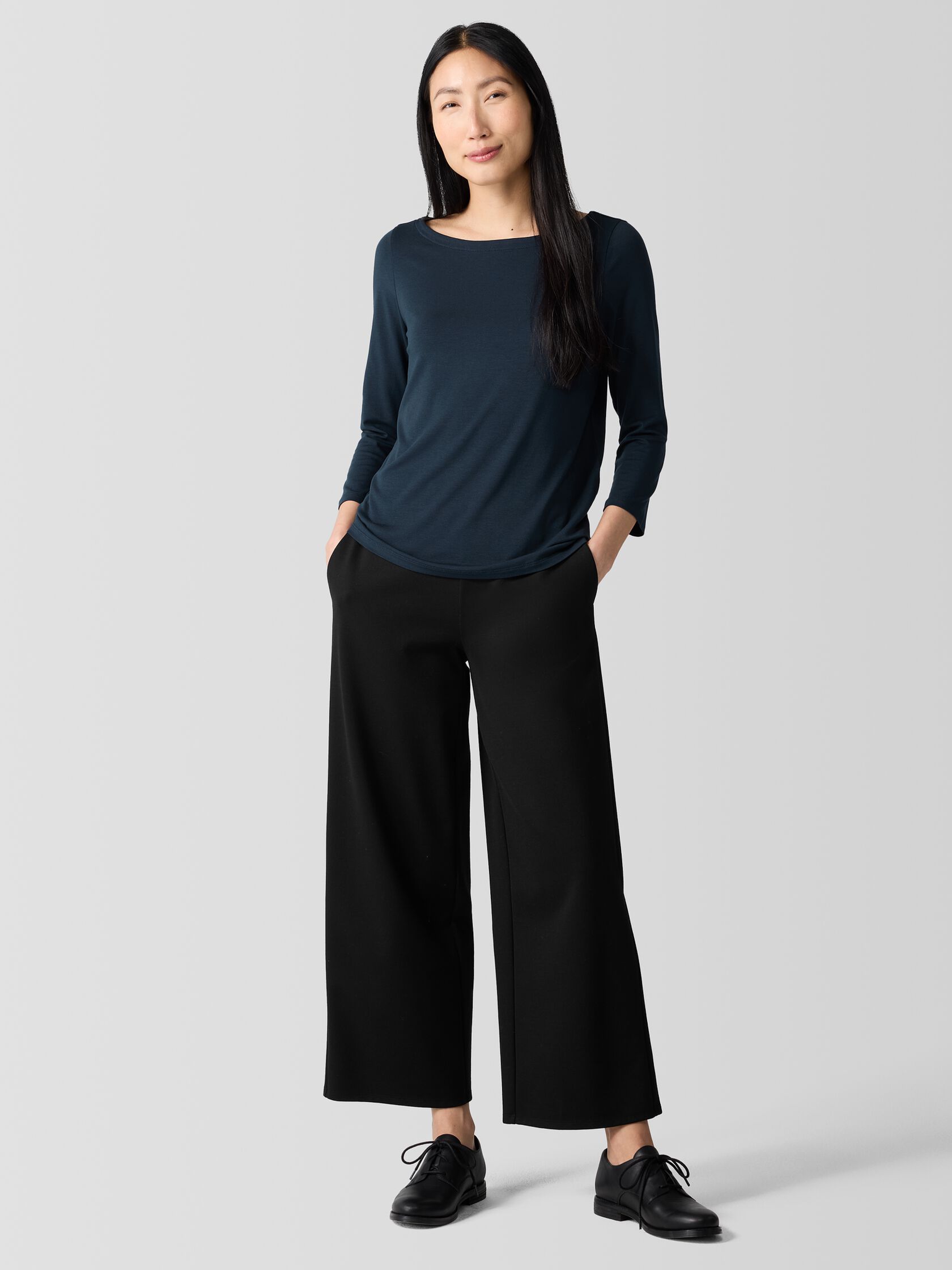 Fine Jersey Bateau Neck Top