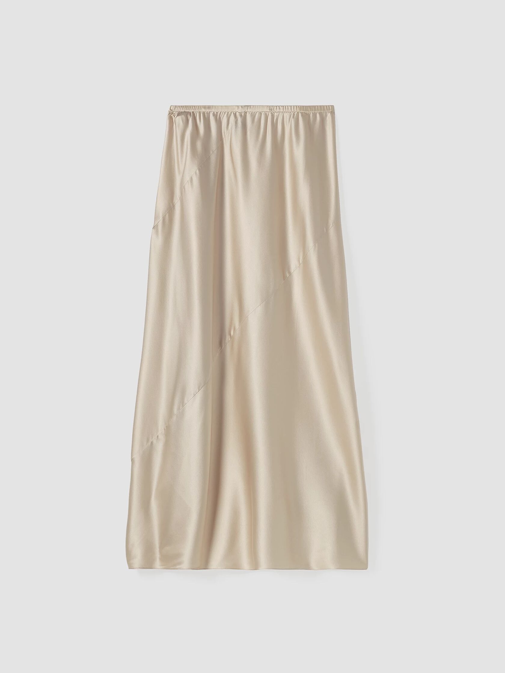 Stretch Silk Charmeuse Bias Skirt