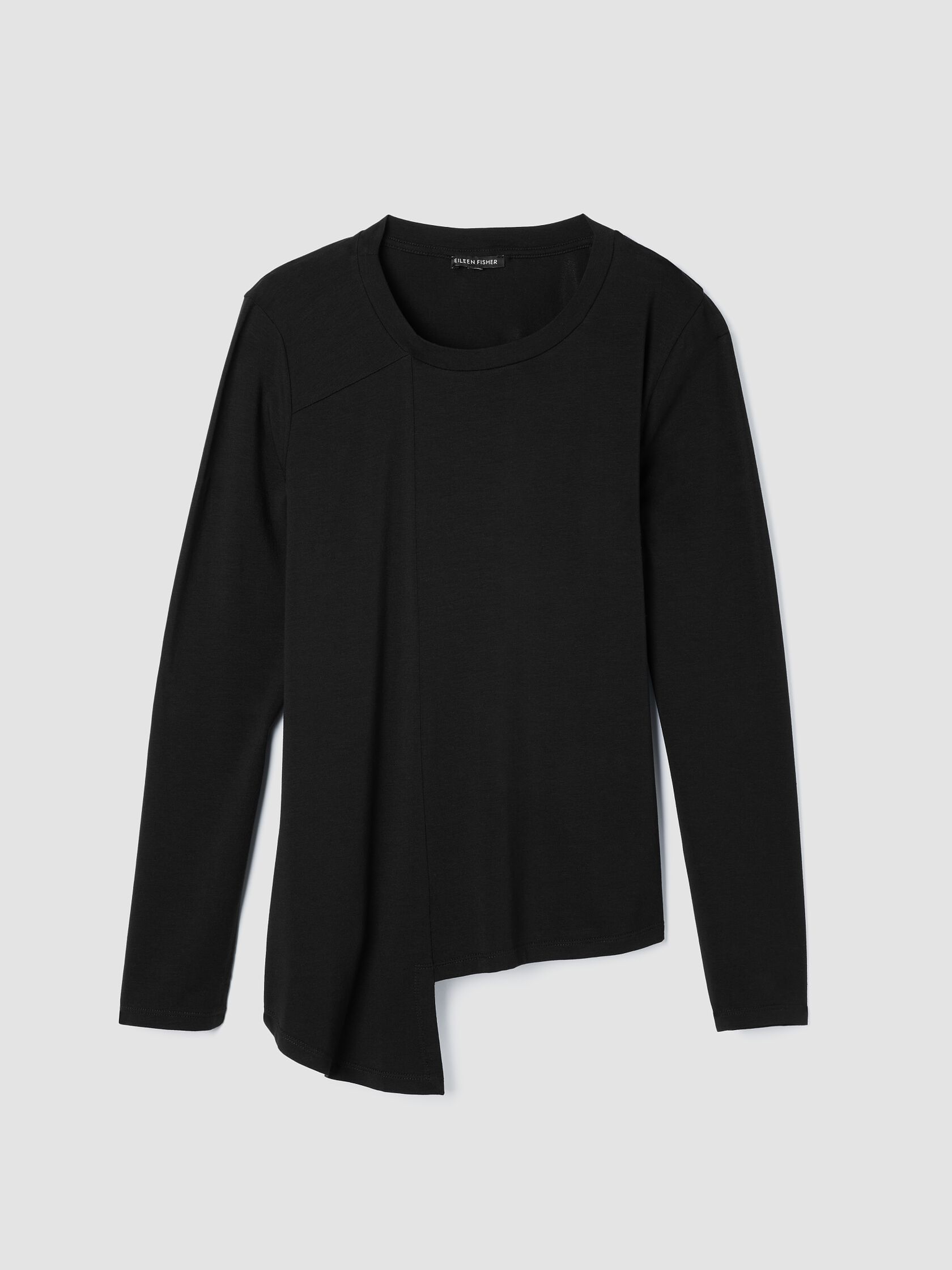 Fine Stretch Jersey Knit Asymmetrical Top