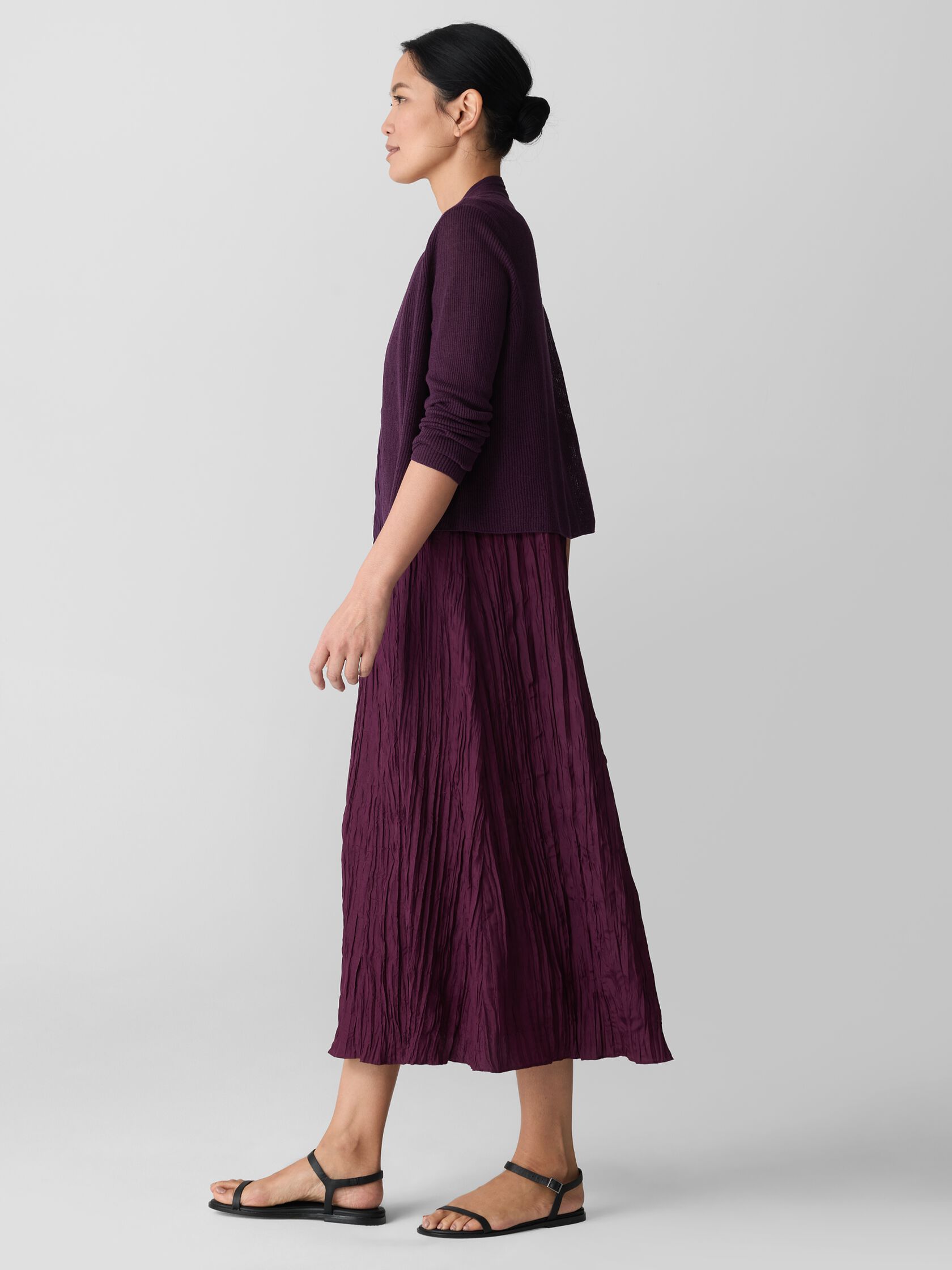 Organic Linen Cotton Cropped Cardigan