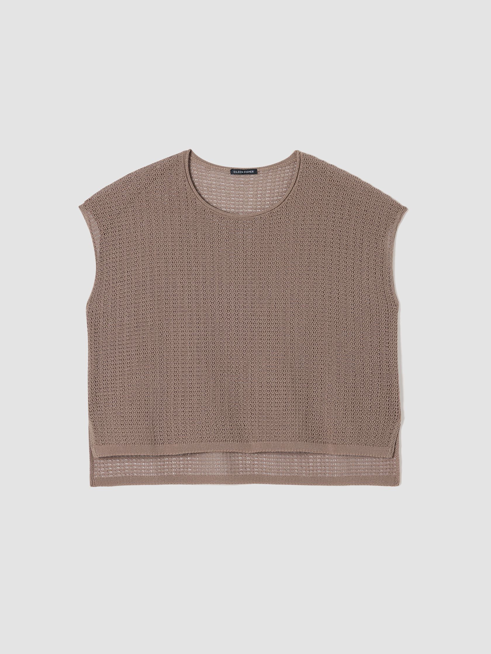 Organic Cotton Cord Sheen Jewel Neck Top