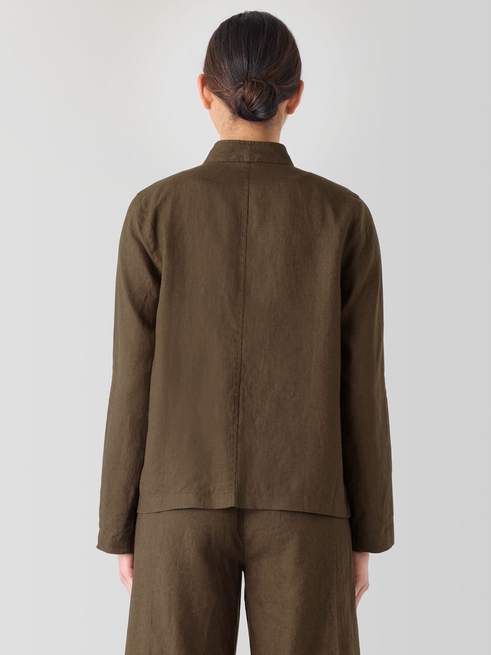 Organic Linen High Collar Jacket