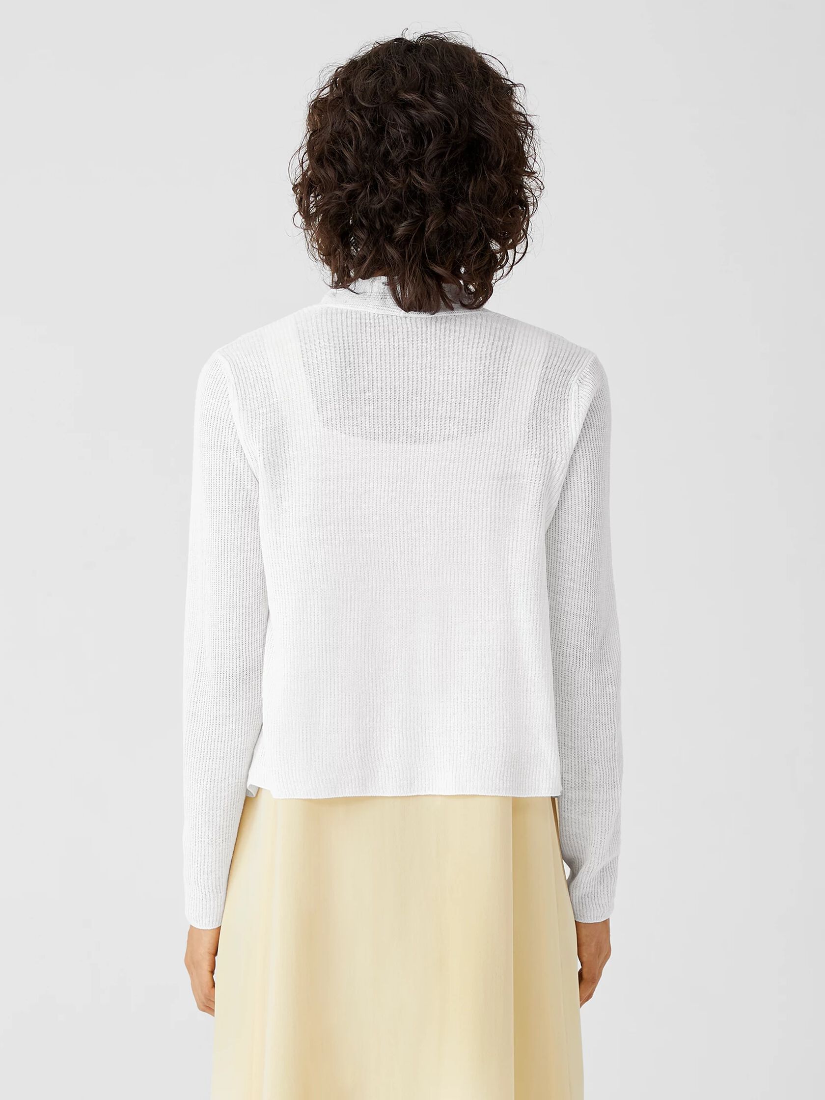 Organic Linen Cotton Tuck Cropped Cardigan