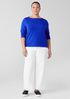 Fine Stretch Jersey Knit Bateau Neck Top