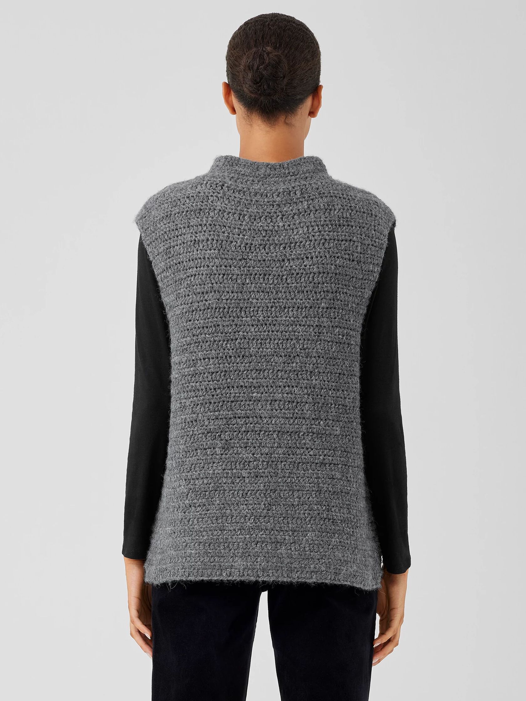 Peruvian Alpaca Crochet Mock Neck Top